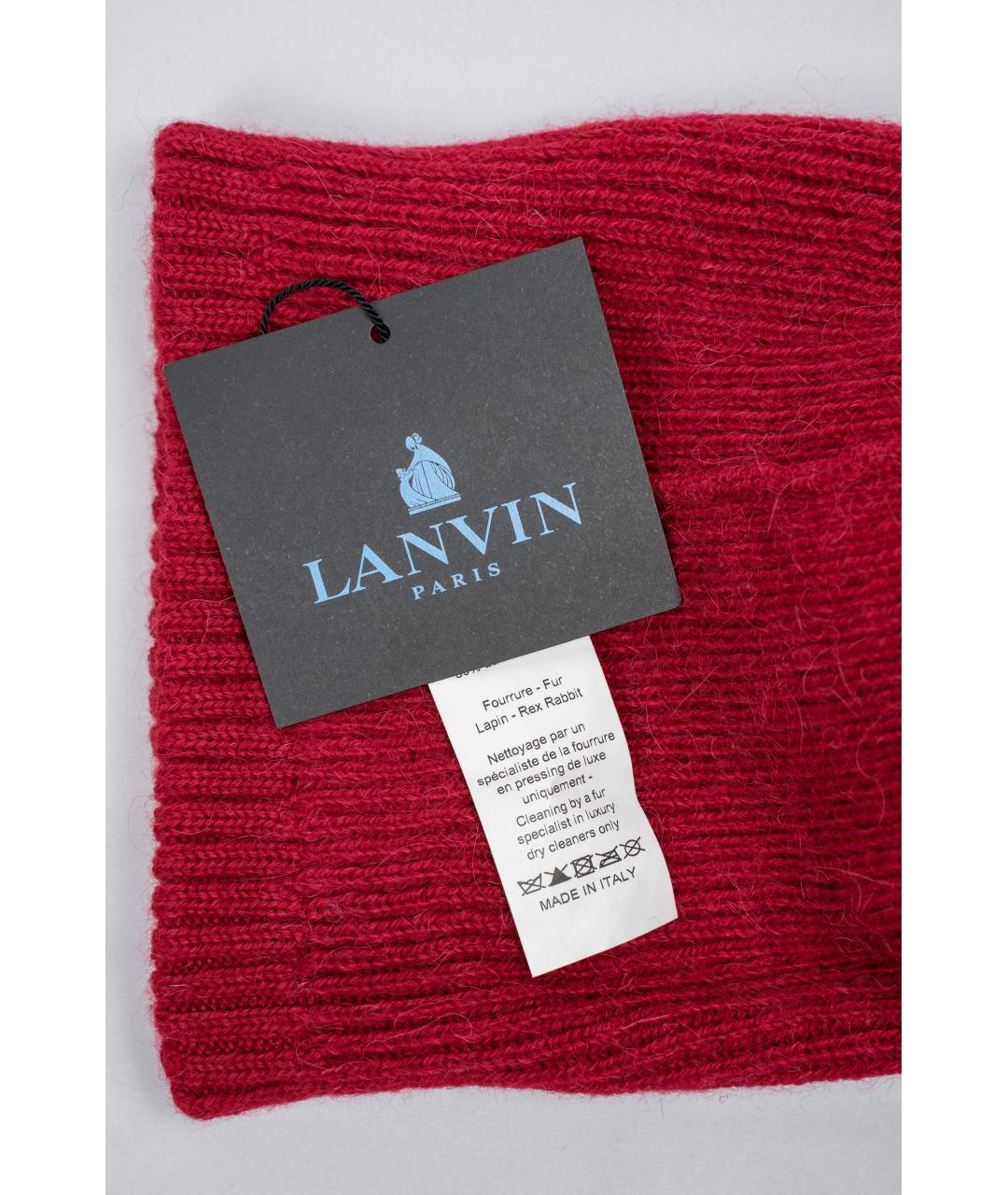 LANVIN Красная шерстяная шапка, фото 2