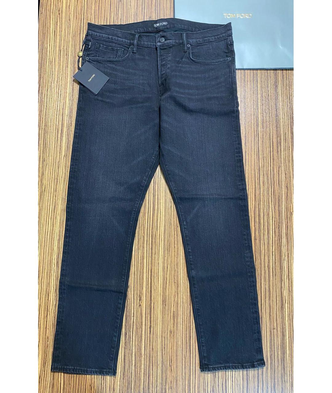 TOM FORD Черные хлопко-полиэстеровые джинсы скинни, фото 6