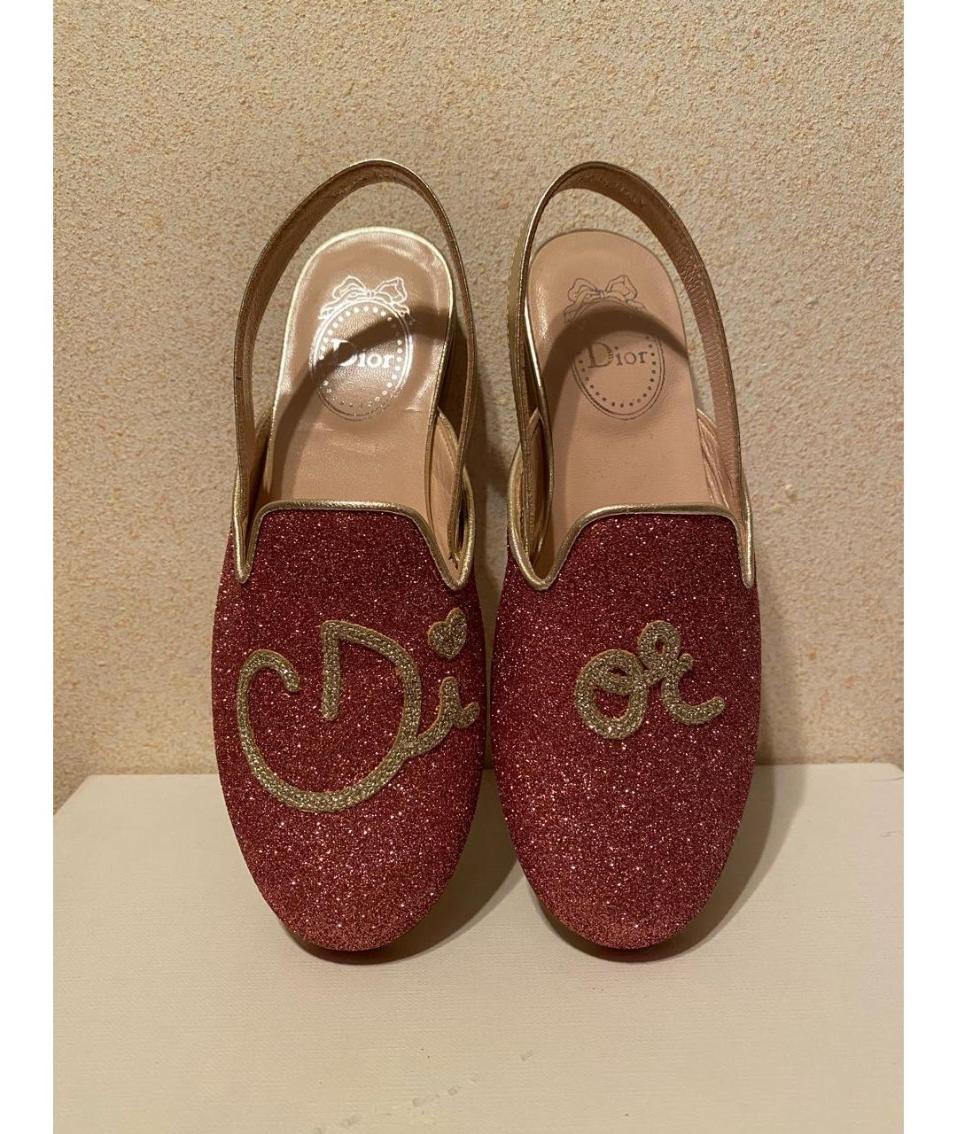 BABY DIOR Розовые кожаные сандалии и шлепанцы, фото 5