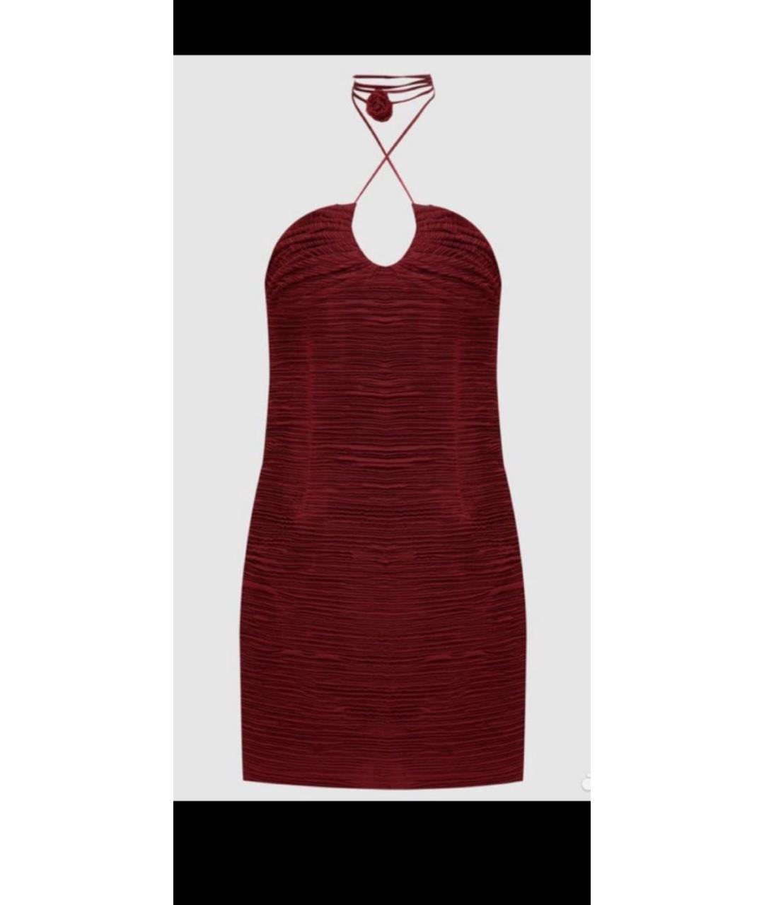 MAGDA BUTRYM Бордовое шелковое коктейльное платье, фото 9