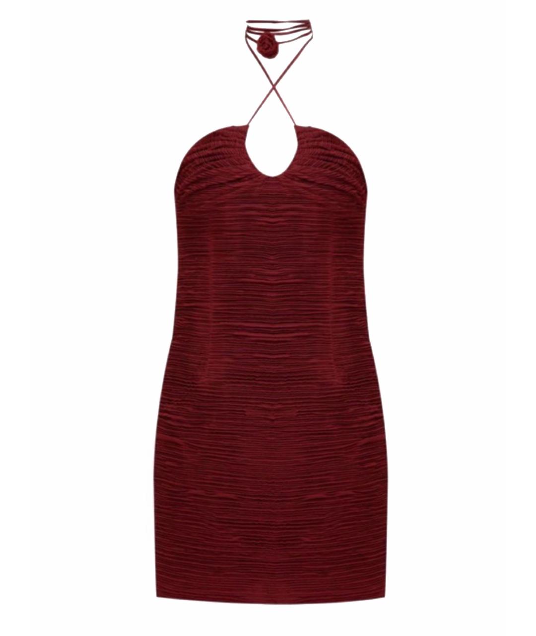MAGDA BUTRYM Бордовое шелковое коктейльное платье, фото 1