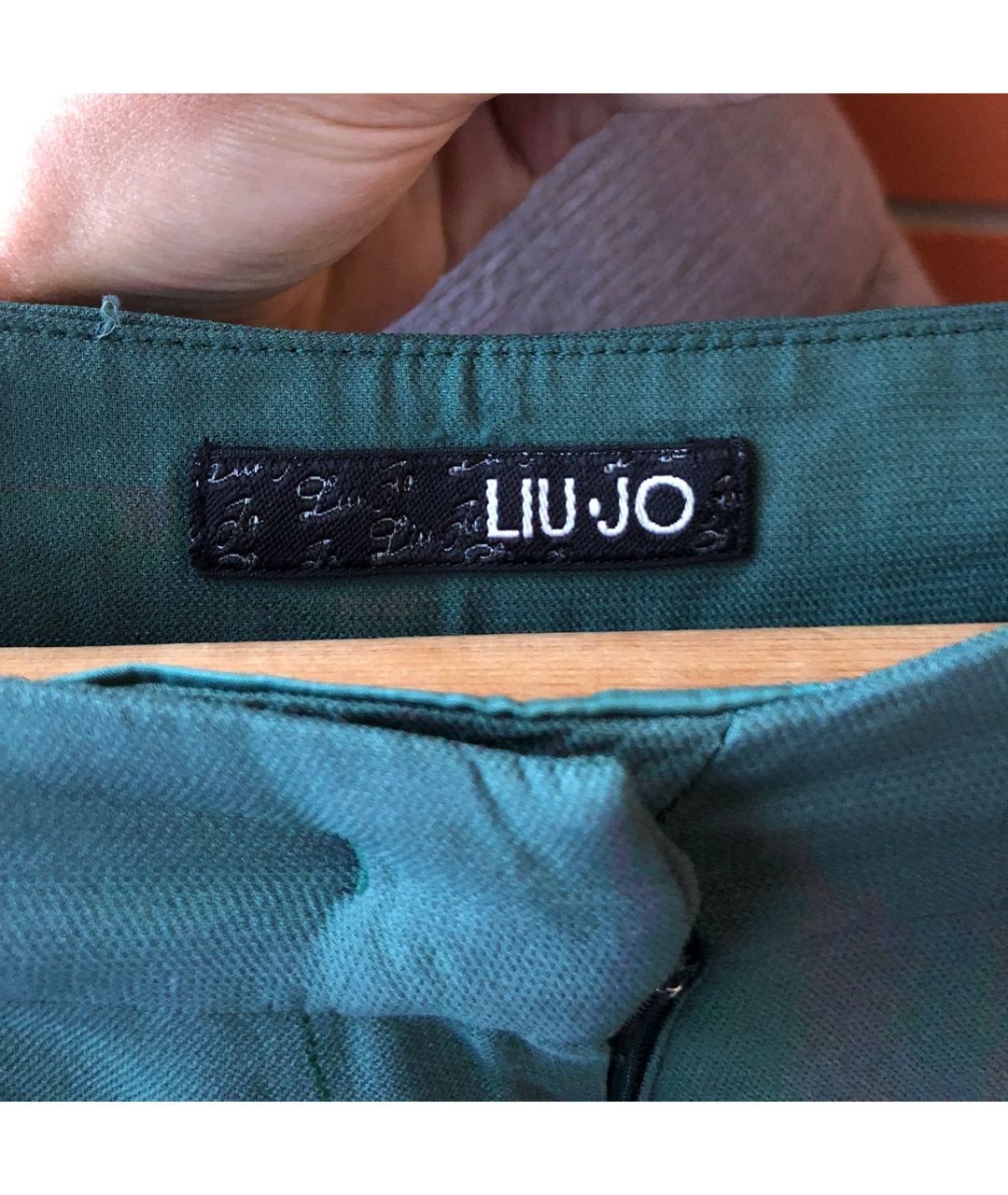 LIU JO Зеленые вискозные прямые брюки, фото 4
