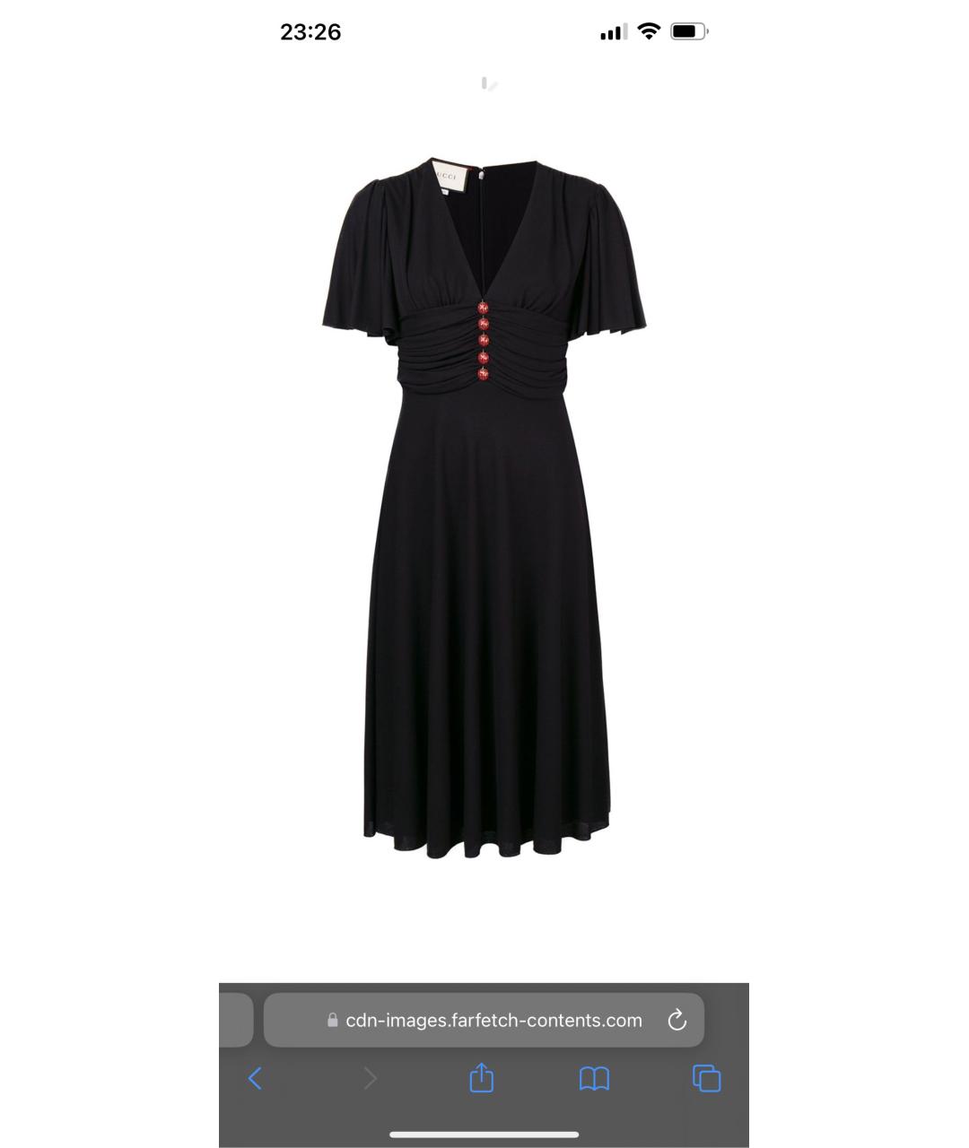GUCCI Черное вискозное повседневное платье, фото 9