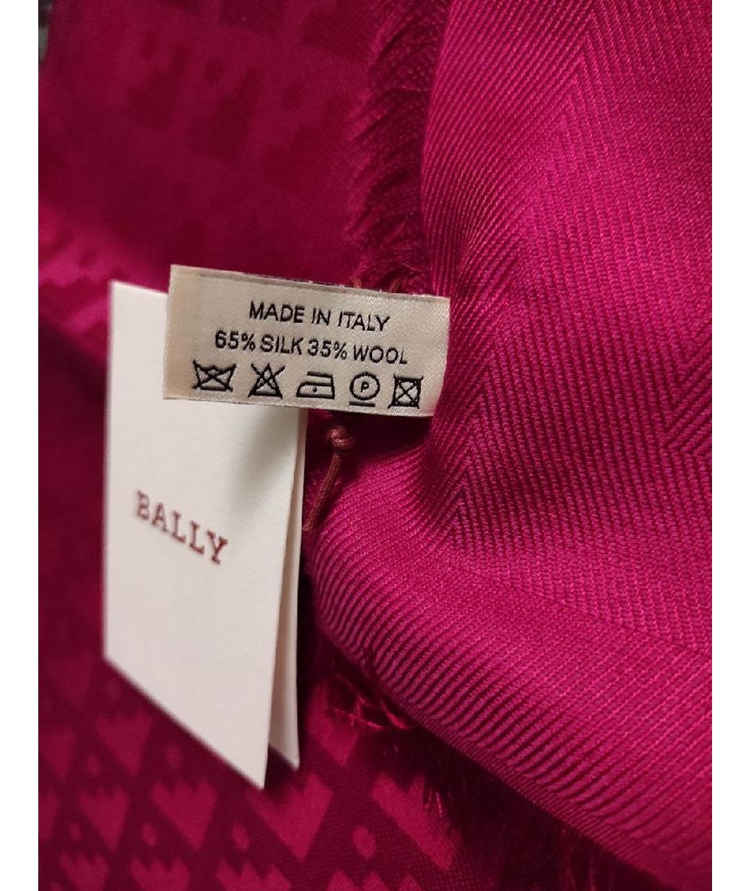 BALLY Розовый шерстяной платок, фото 6