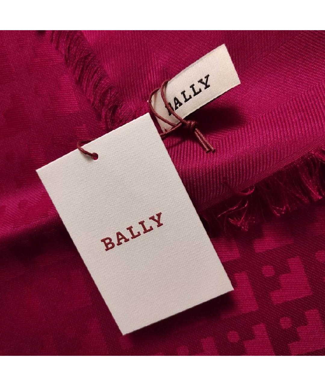 BALLY Розовый шерстяной платок, фото 5