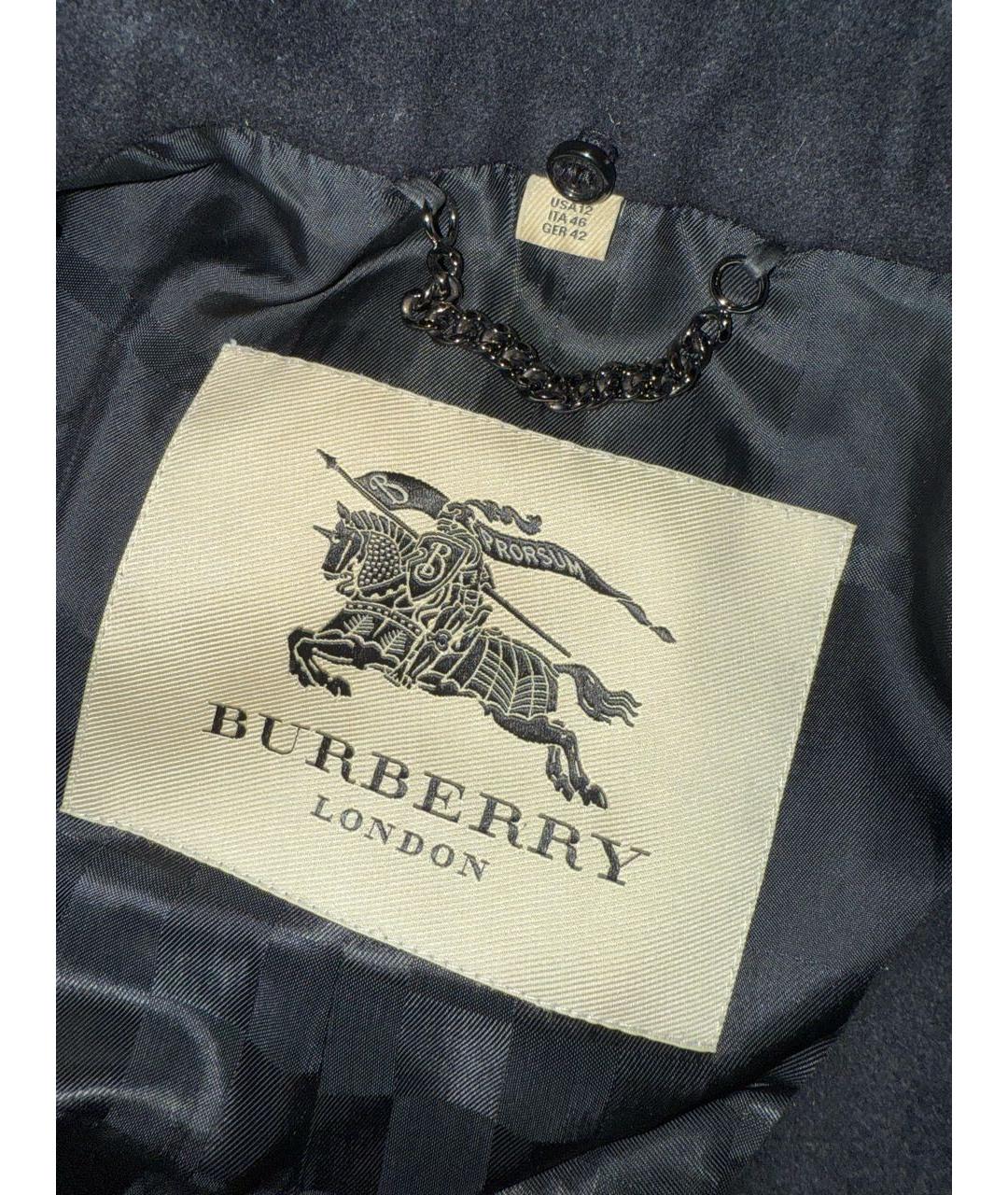 BURBERRY Черное шерстяное пальто, фото 3