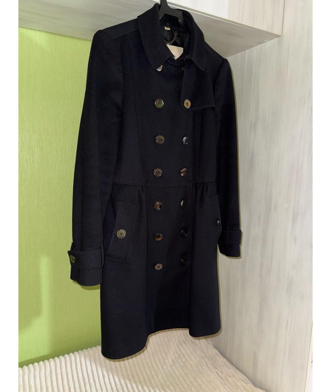 BURBERRY Черное шерстяное пальто, фото 7