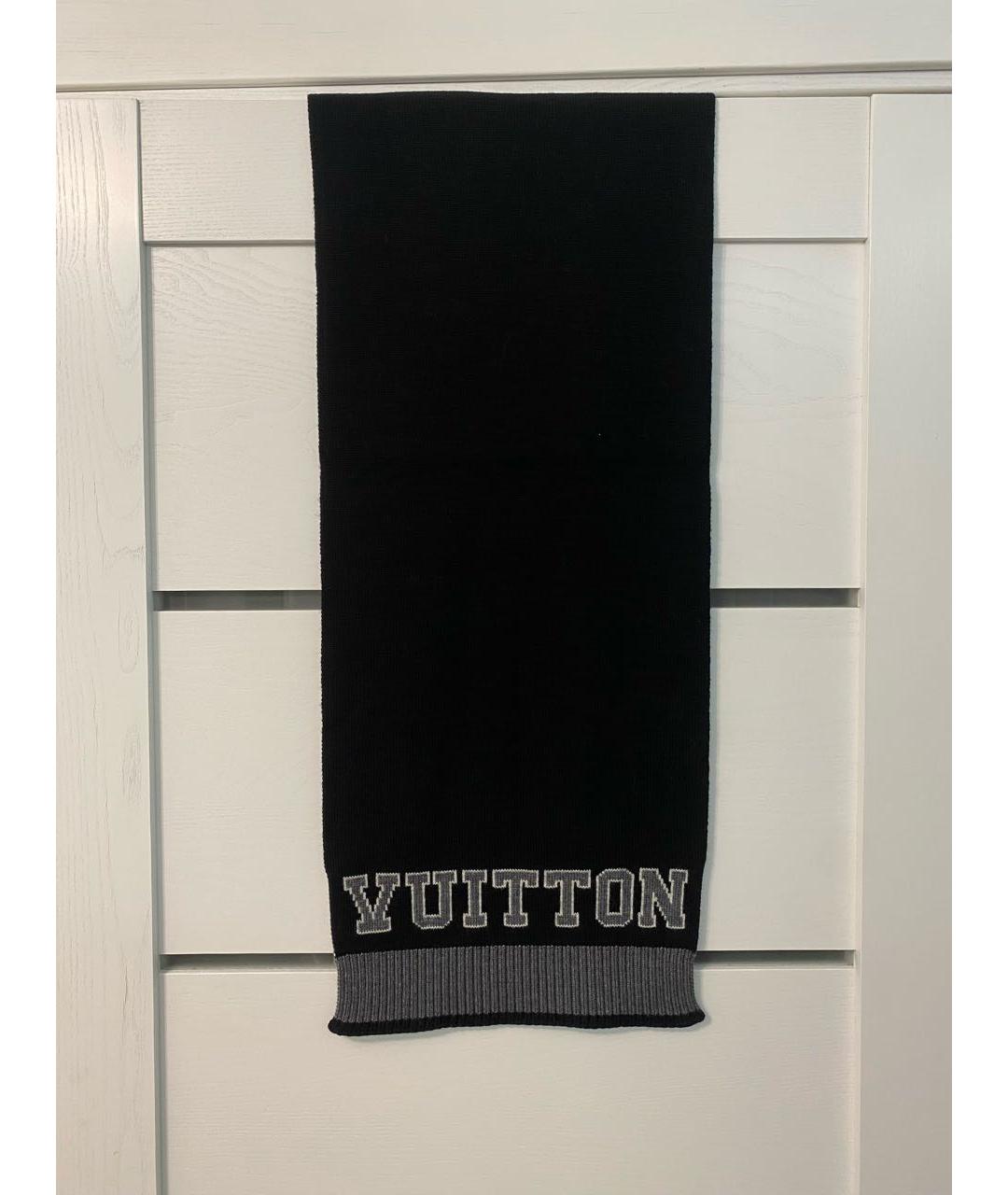 LOUIS VUITTON PRE-OWNED Черный шерстяной шарф, фото 2