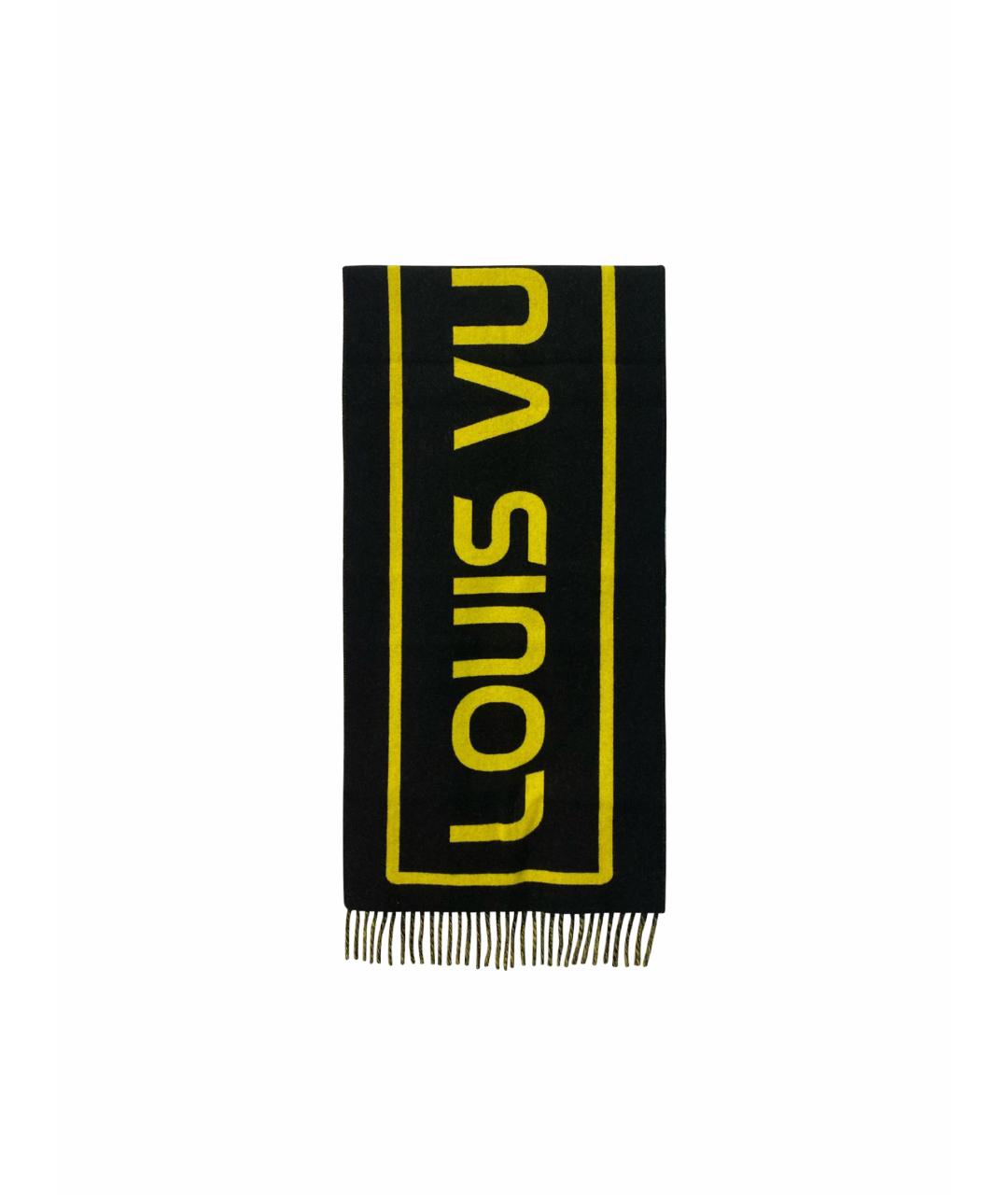 LOUIS VUITTON PRE-OWNED Черный шерстяной шарф, фото 1