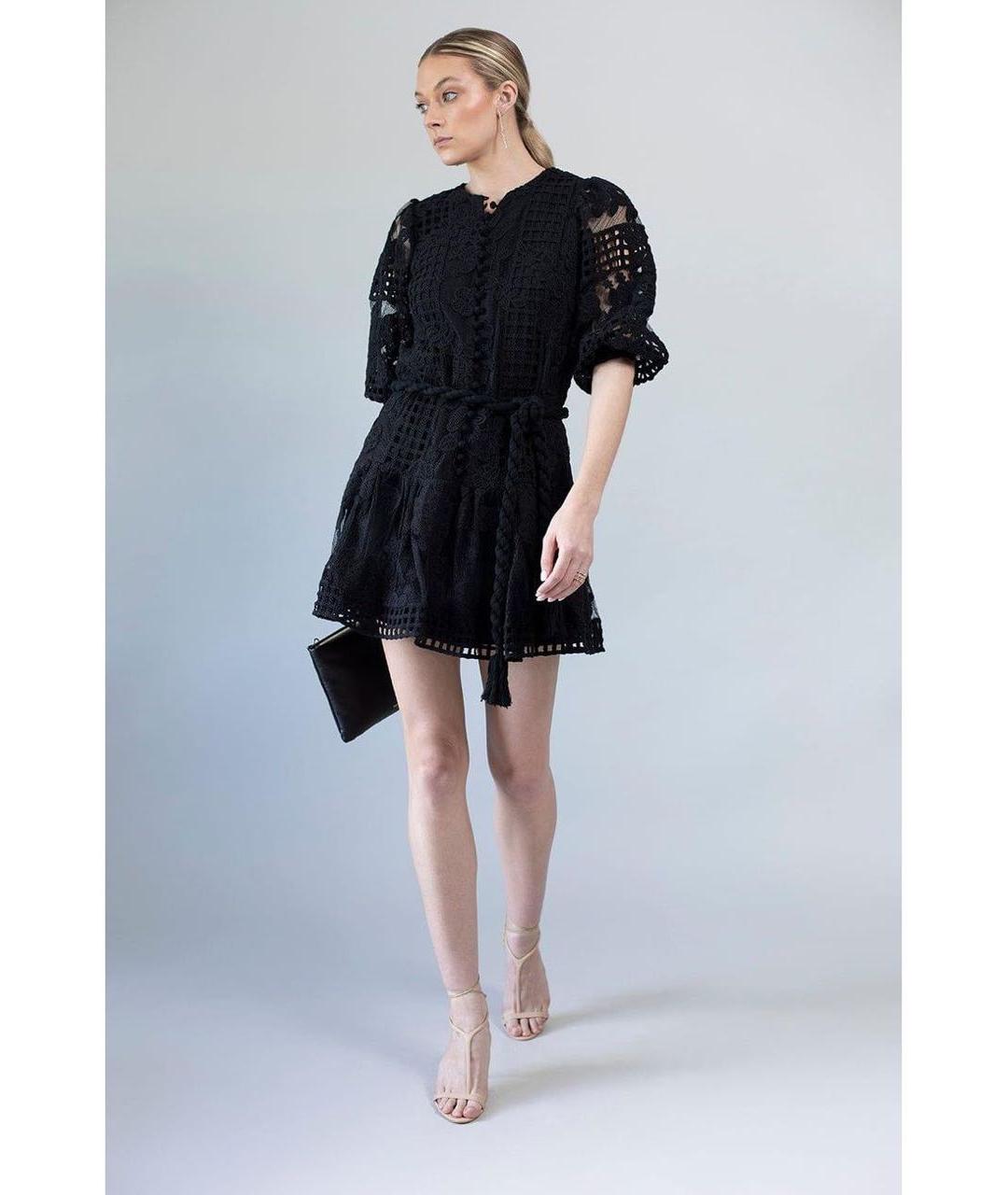 ALEXIS Черное кружевное коктейльное платье, фото 2