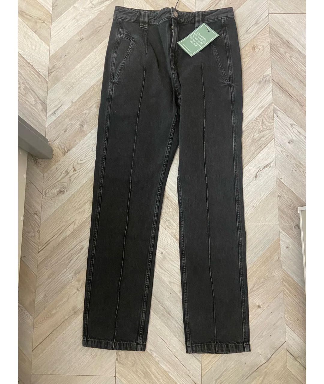 ISABEL MARANT ETOILE Антрацитовые хлопковые прямые джинсы, фото 2