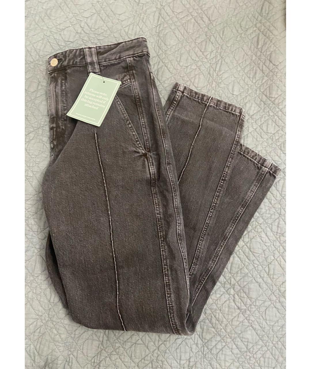 ISABEL MARANT ETOILE Антрацитовые хлопковые прямые джинсы, фото 6