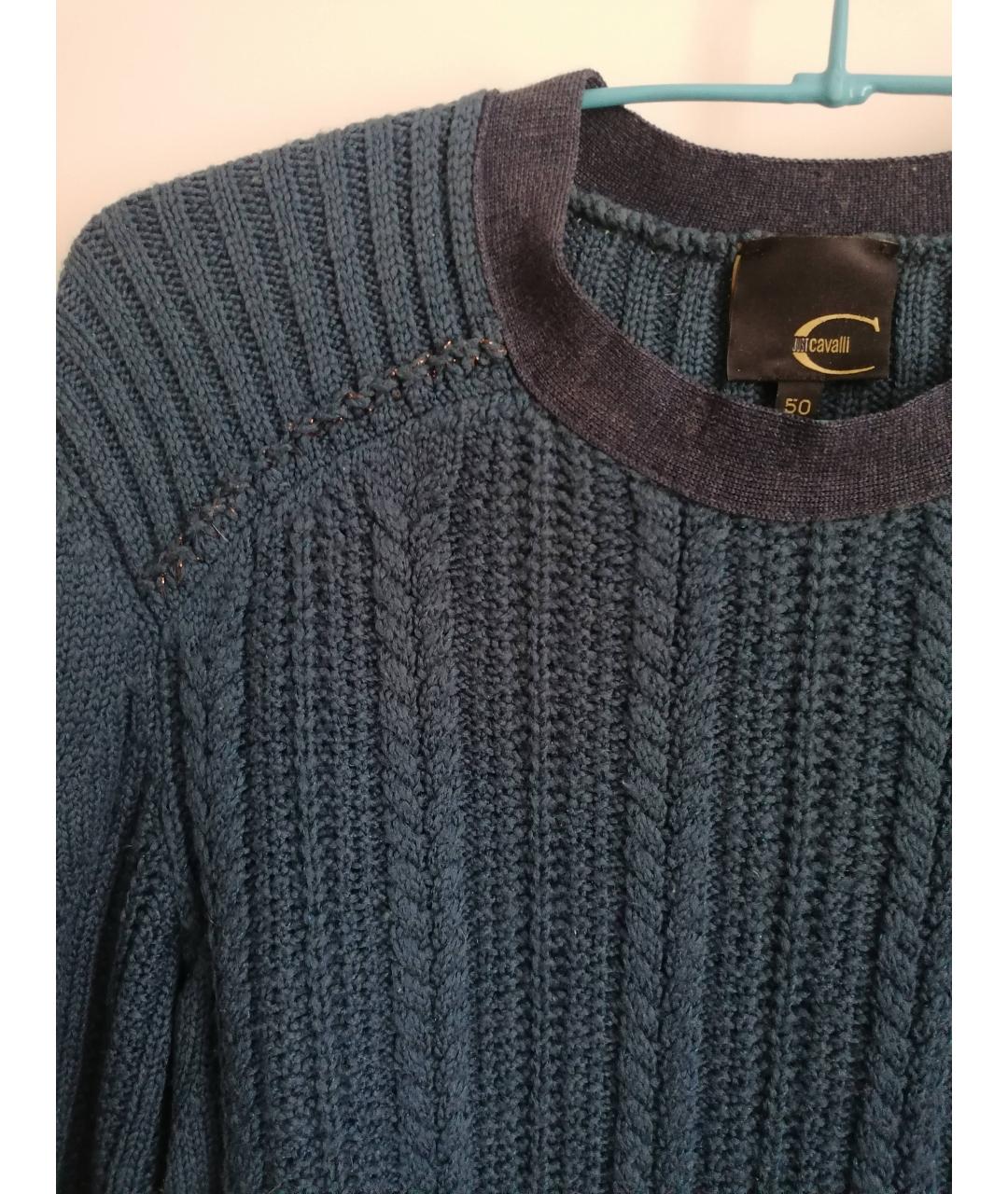 JUST CAVALLI Темно-синий полиамидовый джемпер / свитер, фото 3