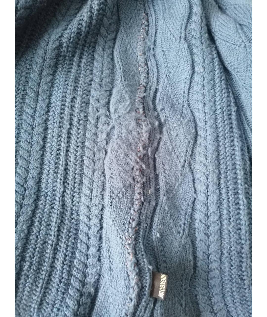 JUST CAVALLI Темно-синий полиамидовый джемпер / свитер, фото 5