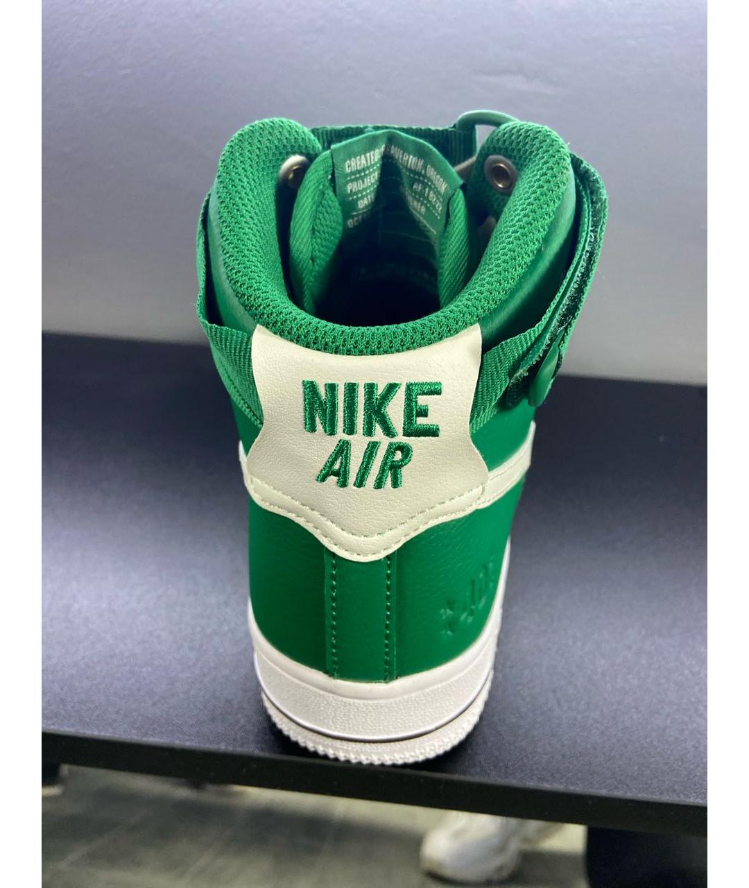 NIKE Зеленые кроссовки из искусственной кожи, фото 4