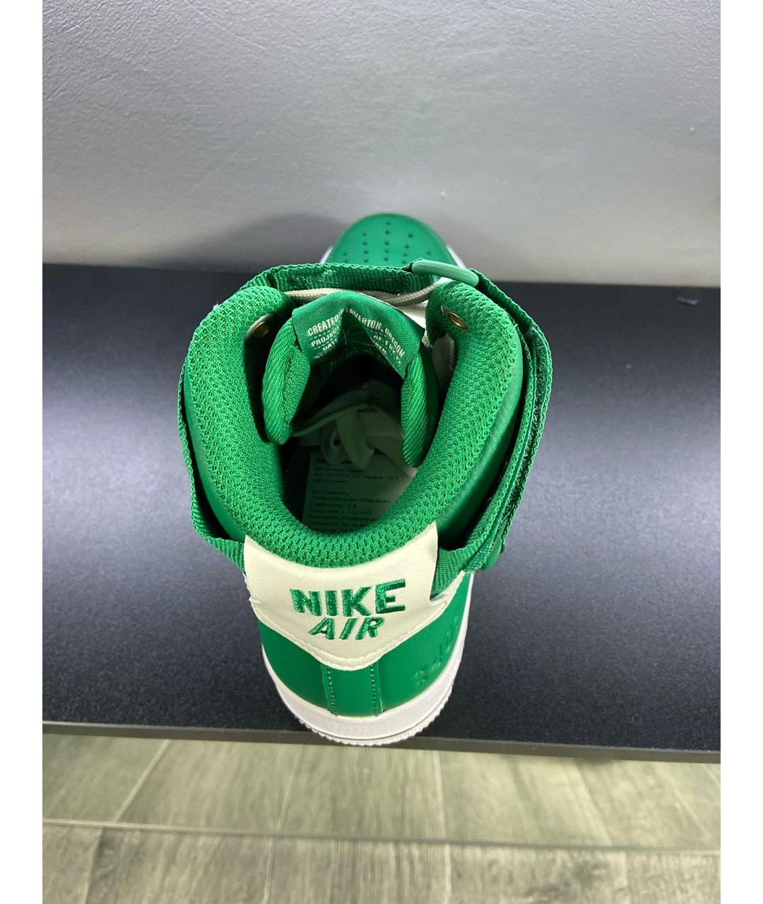 NIKE Зеленые кроссовки из искусственной кожи, фото 3