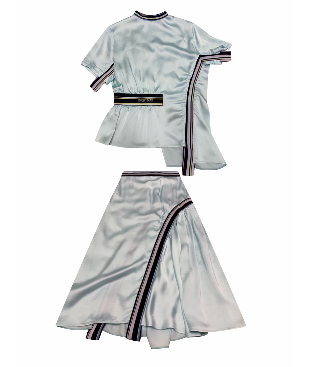 SPORTMAX Бирюзовый полиэстеровый костюм с брюками, фото 1