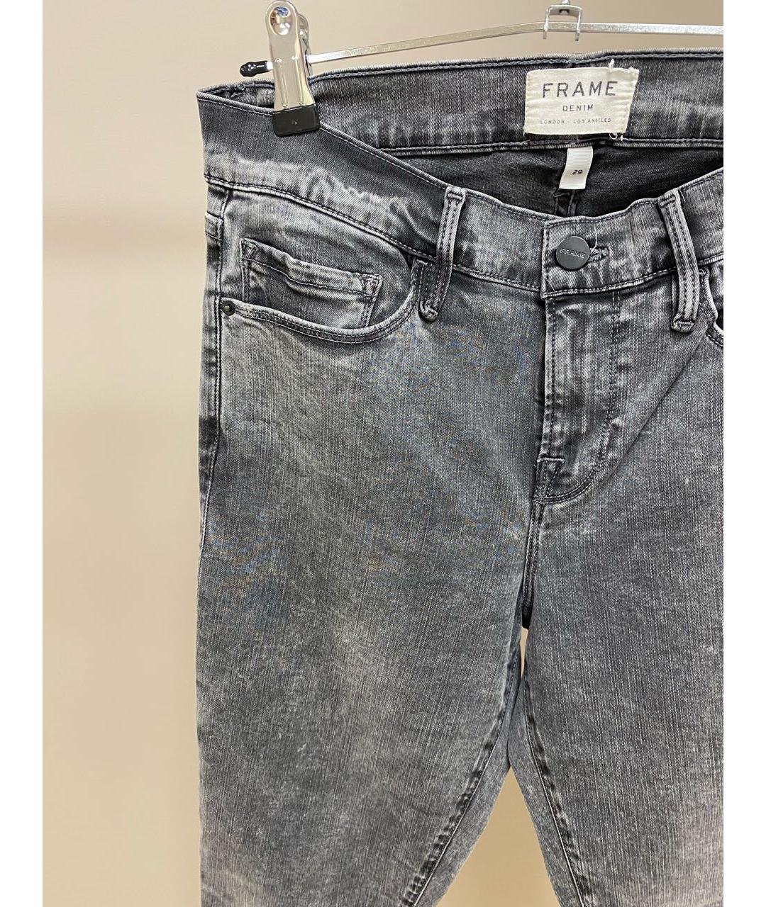 FRAME Серые хлопко-эластановые джинсы слим, фото 4