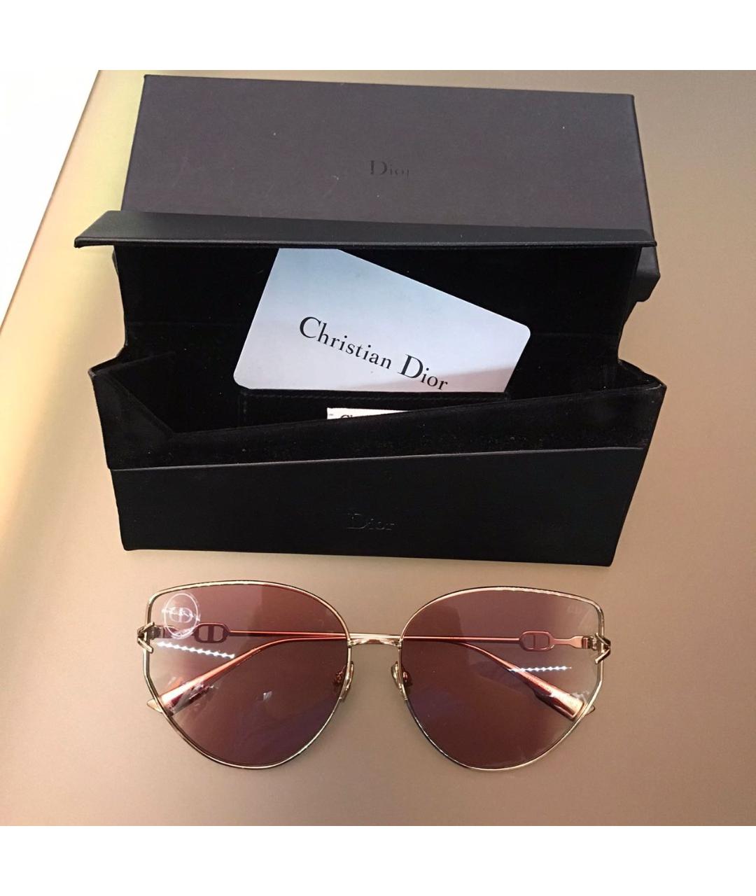 CHRISTIAN DIOR PRE-OWNED Коричневые металлические солнцезащитные очки, фото 2