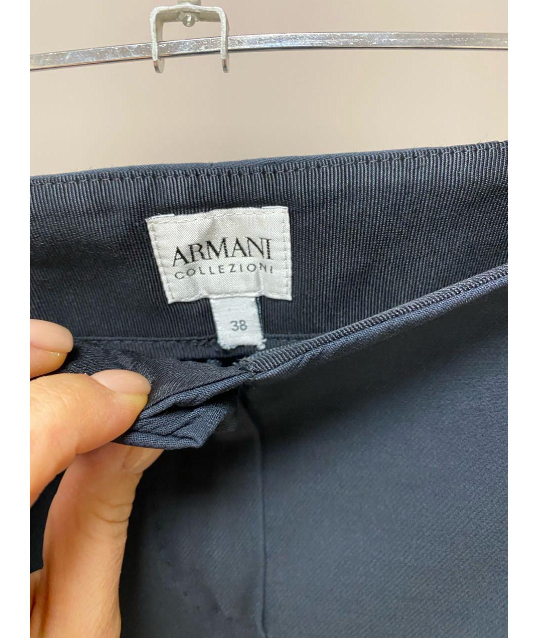 ARMANI COLLEZIONI Темно-синие вискозные леггинсы и велосипедки, фото 3