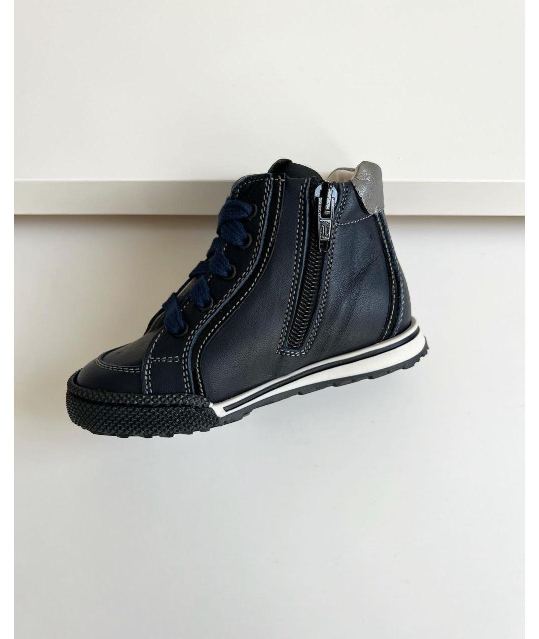 GIANFRANCO FERRE Темно-синие кожаные ботинки, фото 3