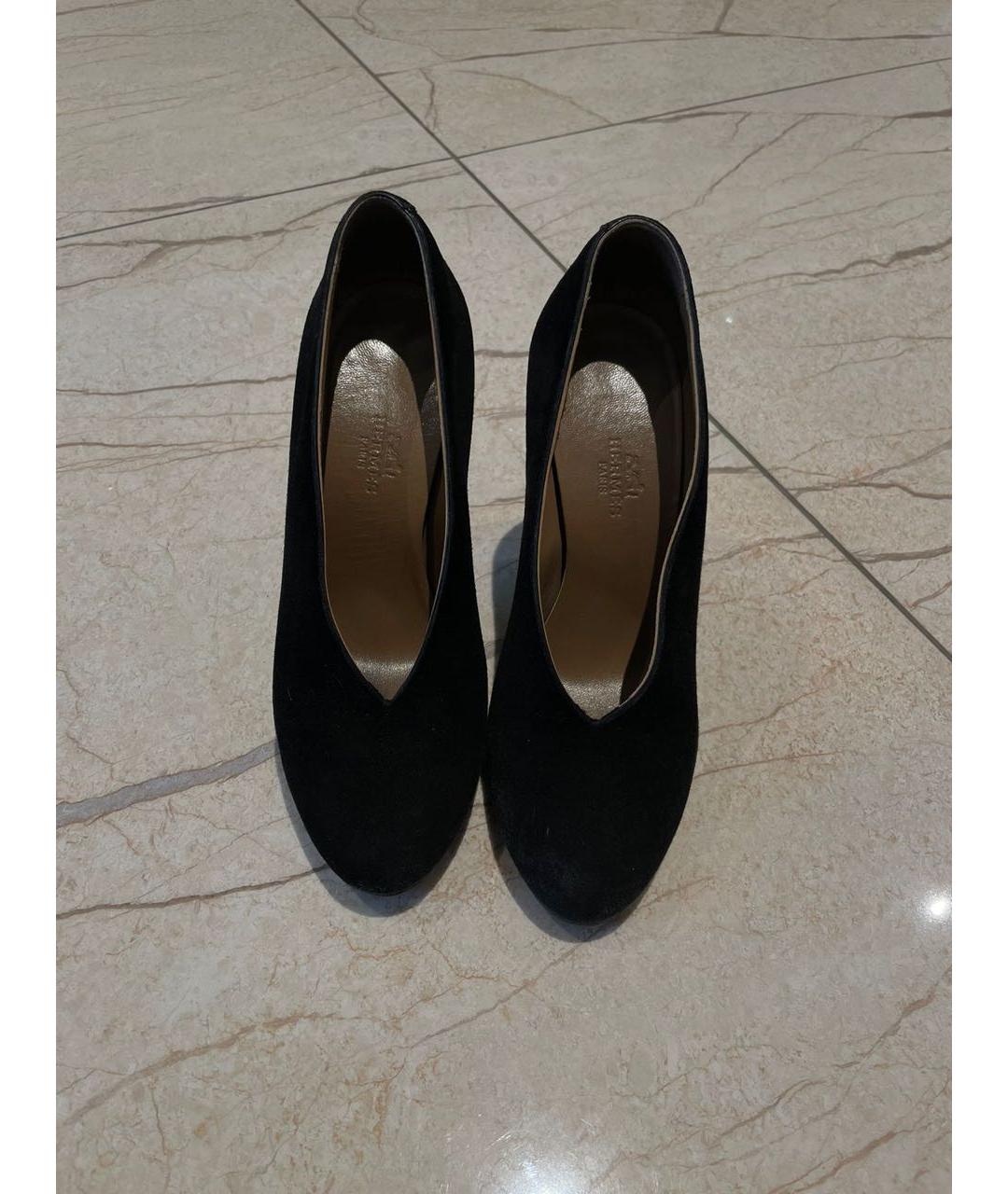 HERMES PRE-OWNED Черные замшевые туфли, фото 5