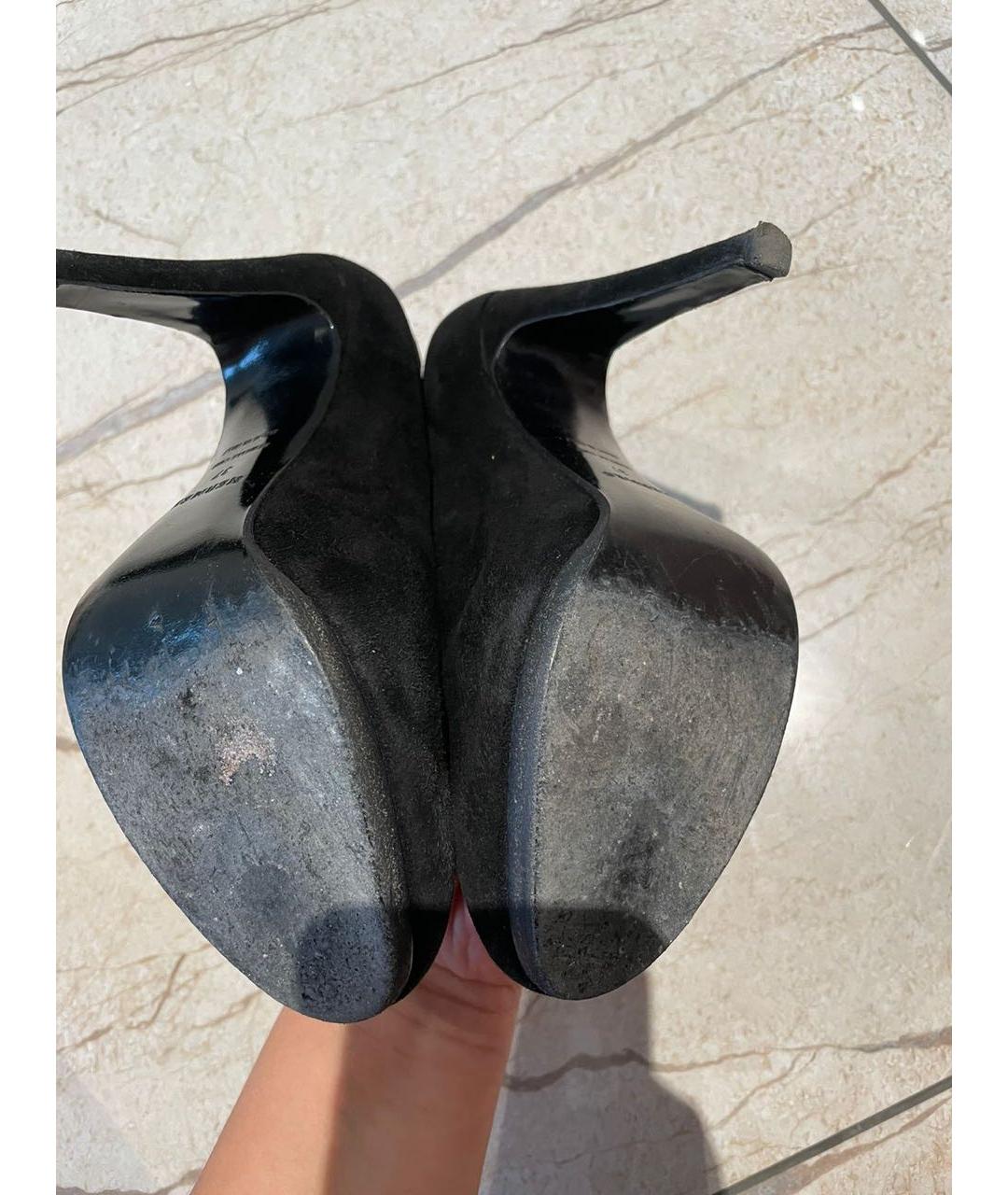 HERMES PRE-OWNED Черные замшевые туфли, фото 4