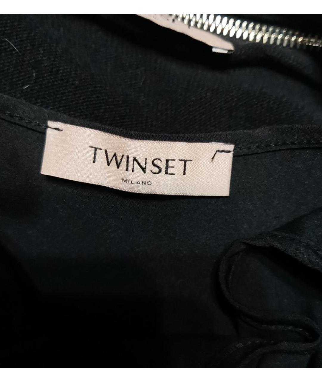 TWIN-SET Черное полиэстеровое повседневное платье, фото 5