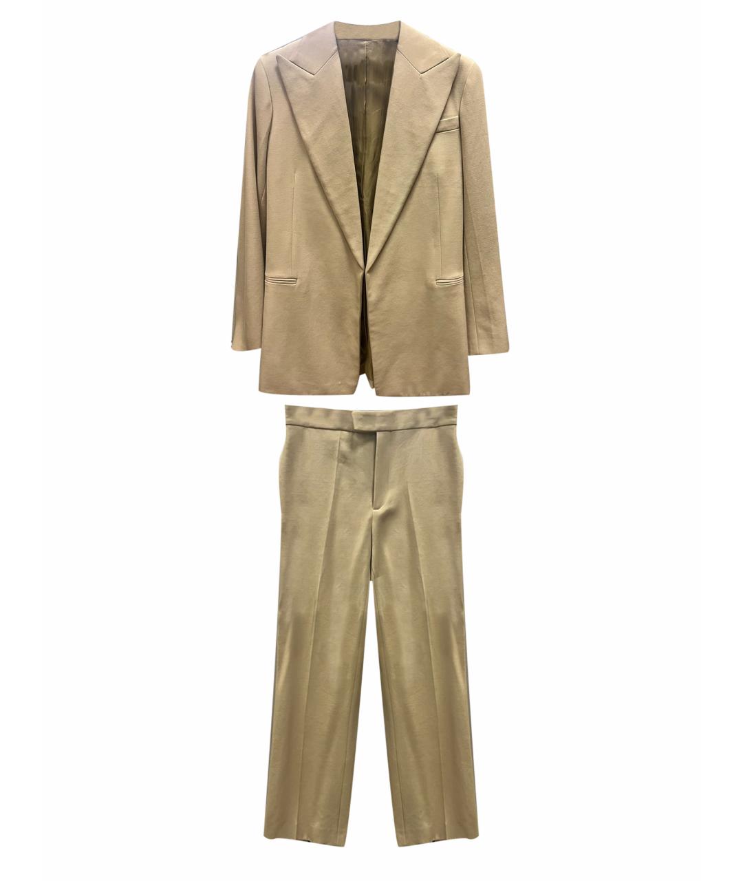 CELINE Бежевый вискозный костюм с брюками, фото 1