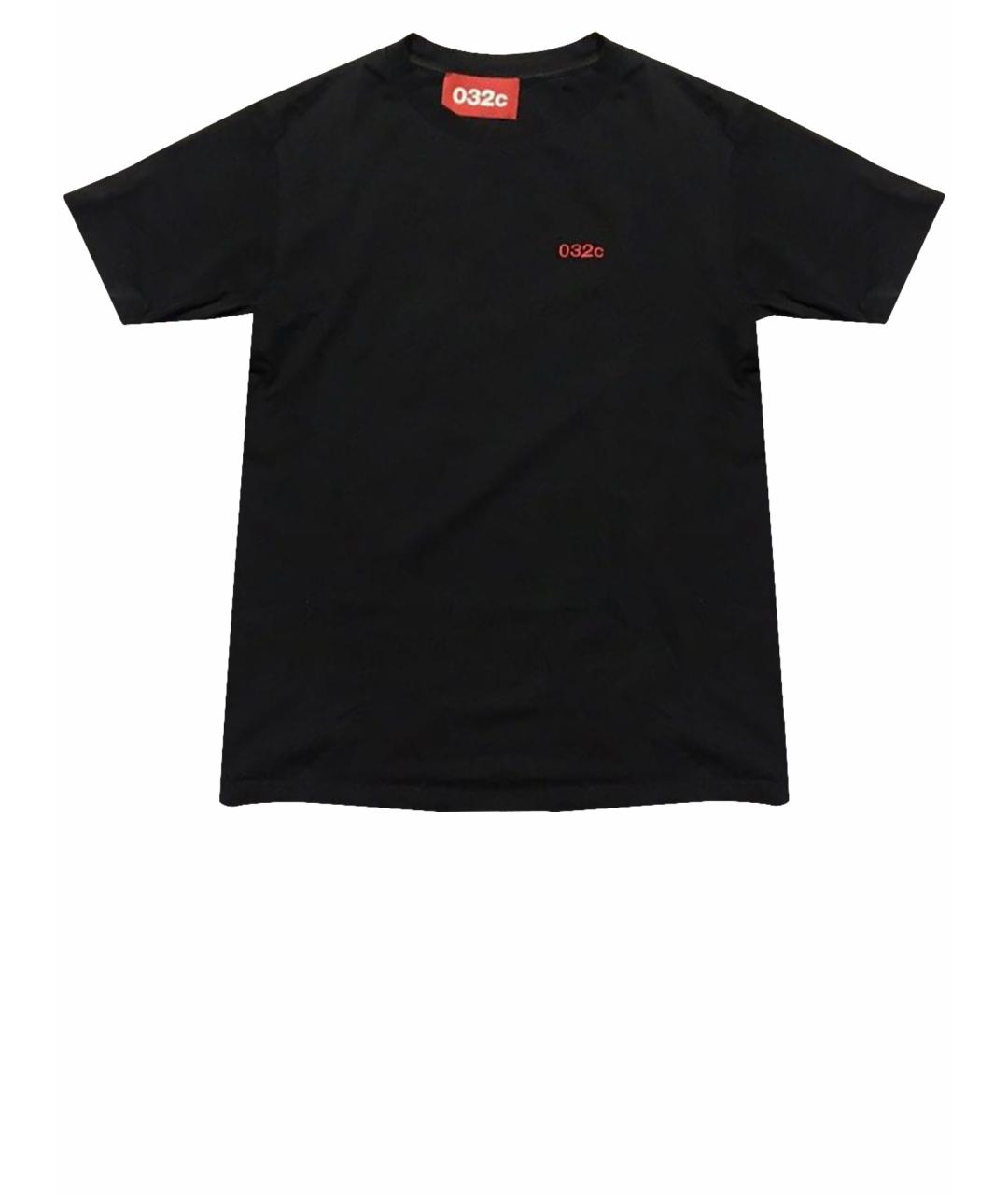 032C Черная хлопковая футболка, фото 1