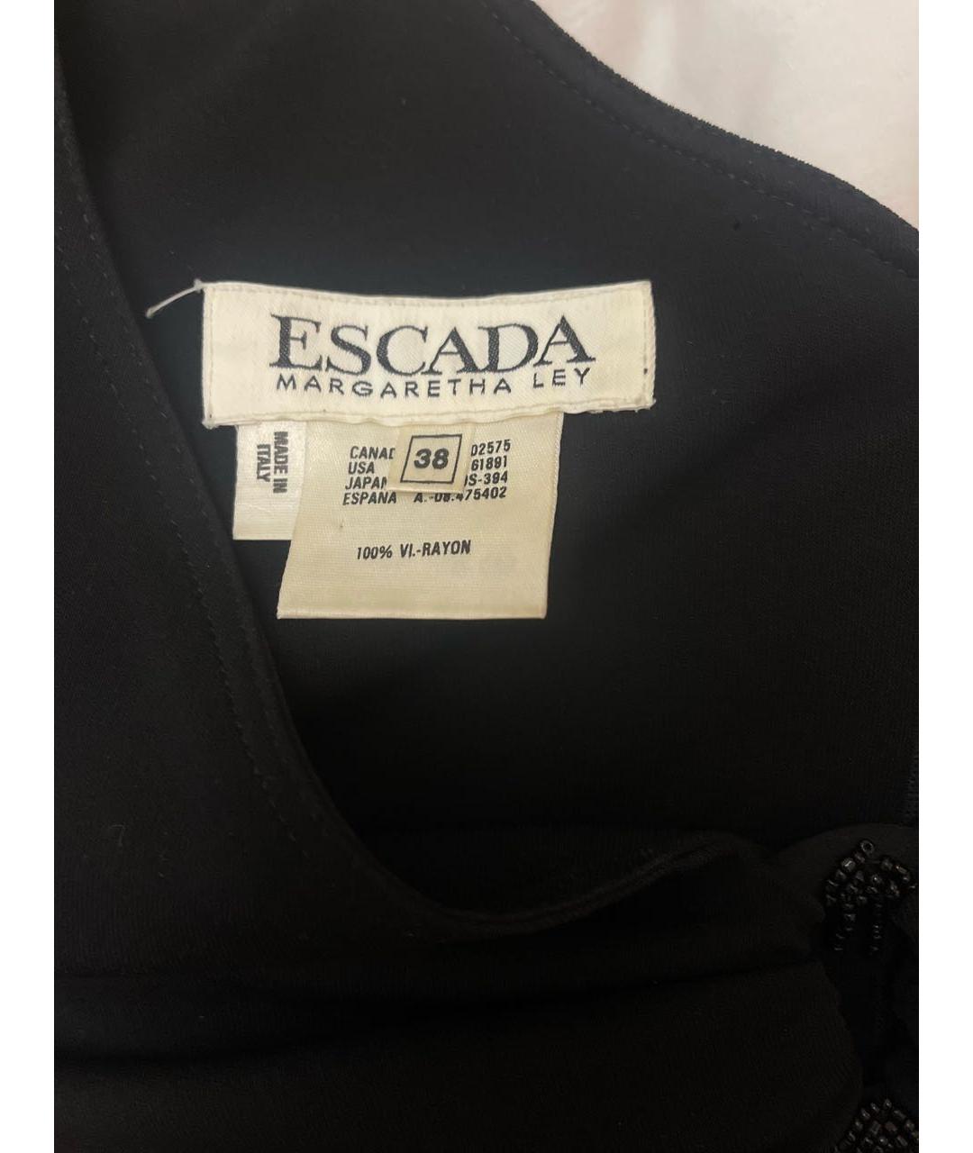 ESCADA Черное вискозное коктейльное платье, фото 5