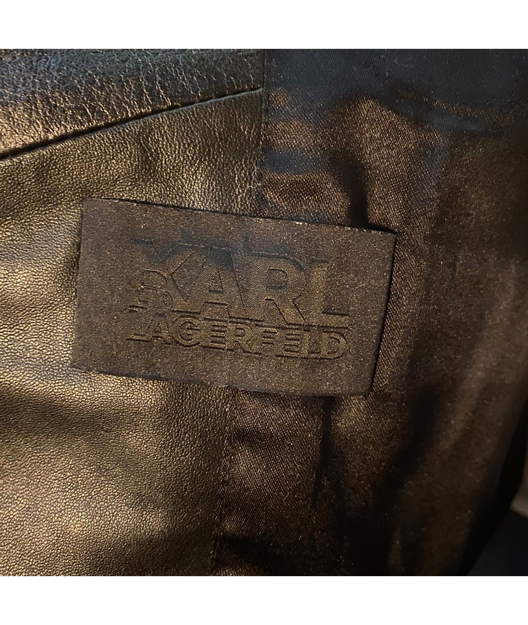 KARL LAGERFELD Черная кожаная куртка, фото 3