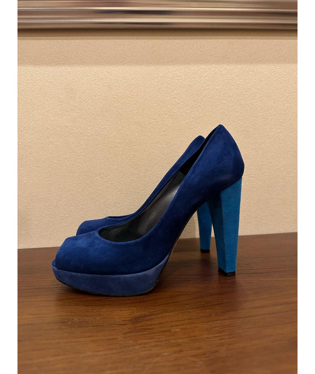 STUART WEITZMAN Темно-синие замшевые туфли, фото 9