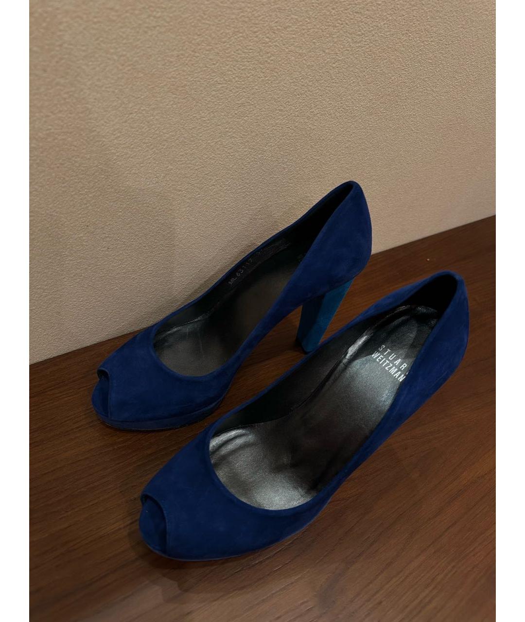 STUART WEITZMAN Темно-синие замшевые туфли, фото 5