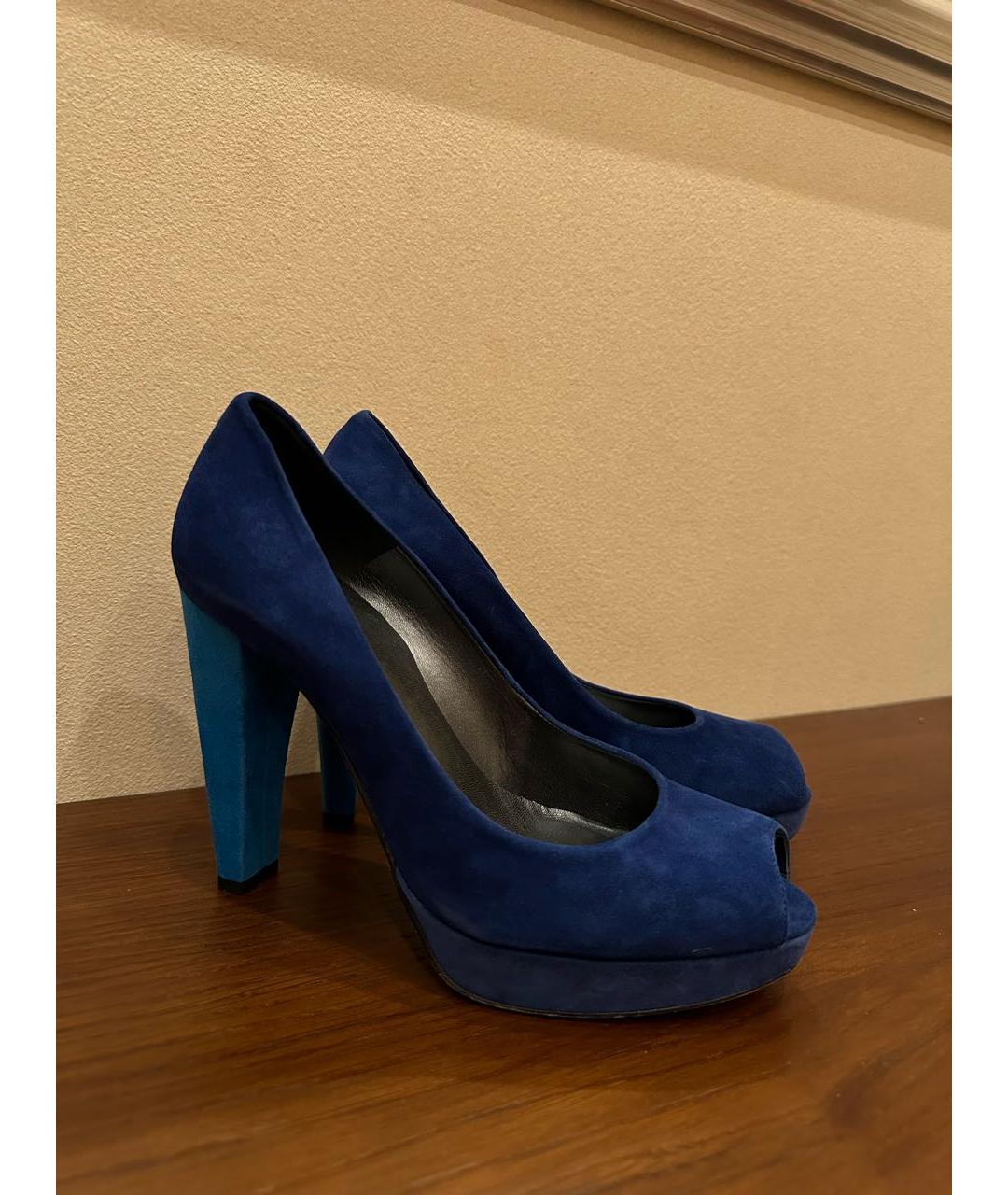 STUART WEITZMAN Темно-синие замшевые туфли, фото 2