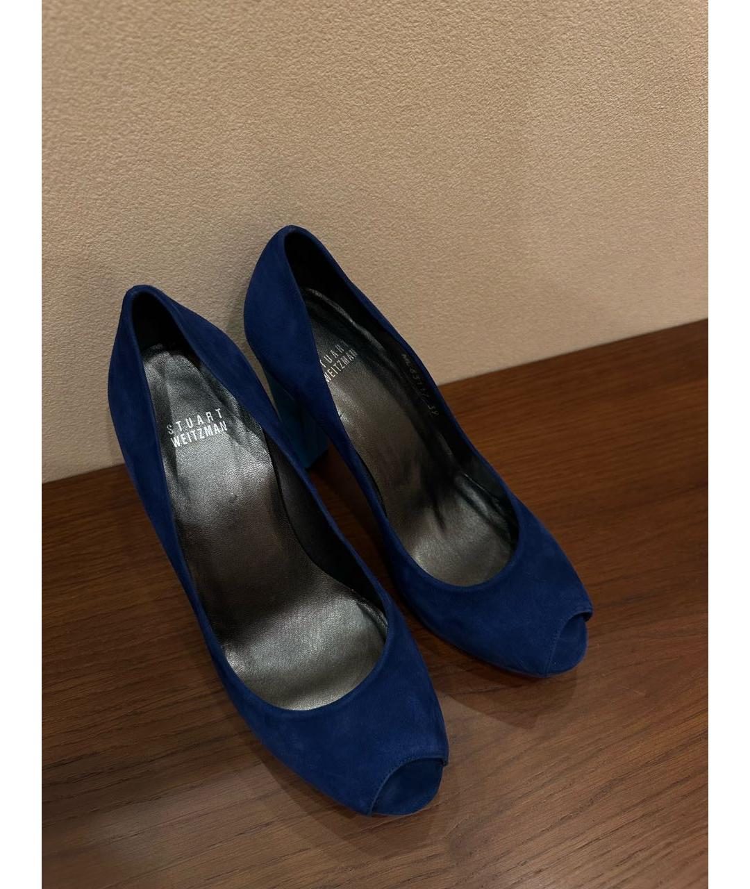 STUART WEITZMAN Темно-синие замшевые туфли, фото 3