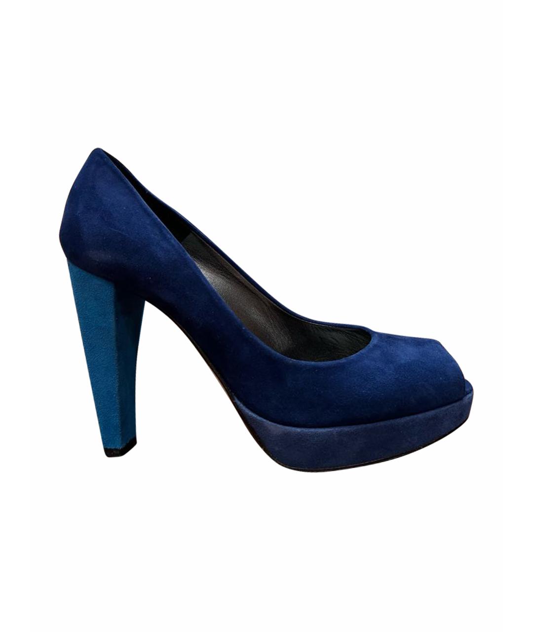 STUART WEITZMAN Темно-синие замшевые туфли, фото 1