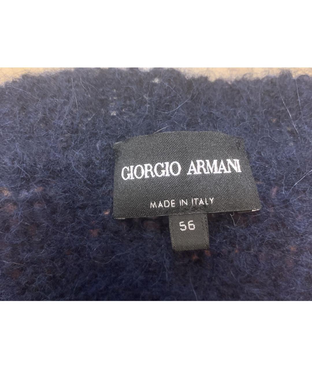 GIORGIO ARMANI Темно-синий шерстяной джемпер / свитер, фото 3