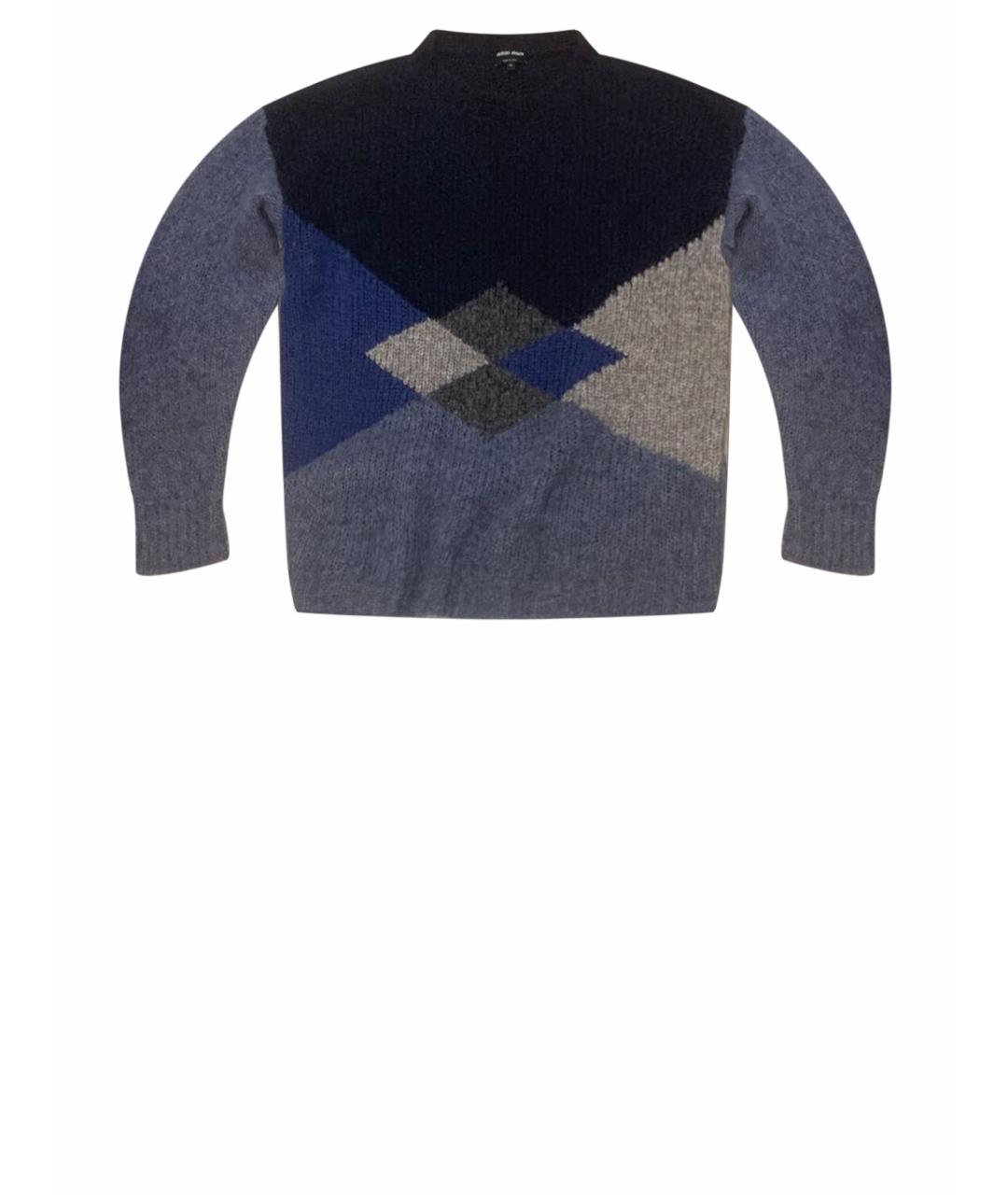 GIORGIO ARMANI Темно-синий шерстяной джемпер / свитер, фото 1