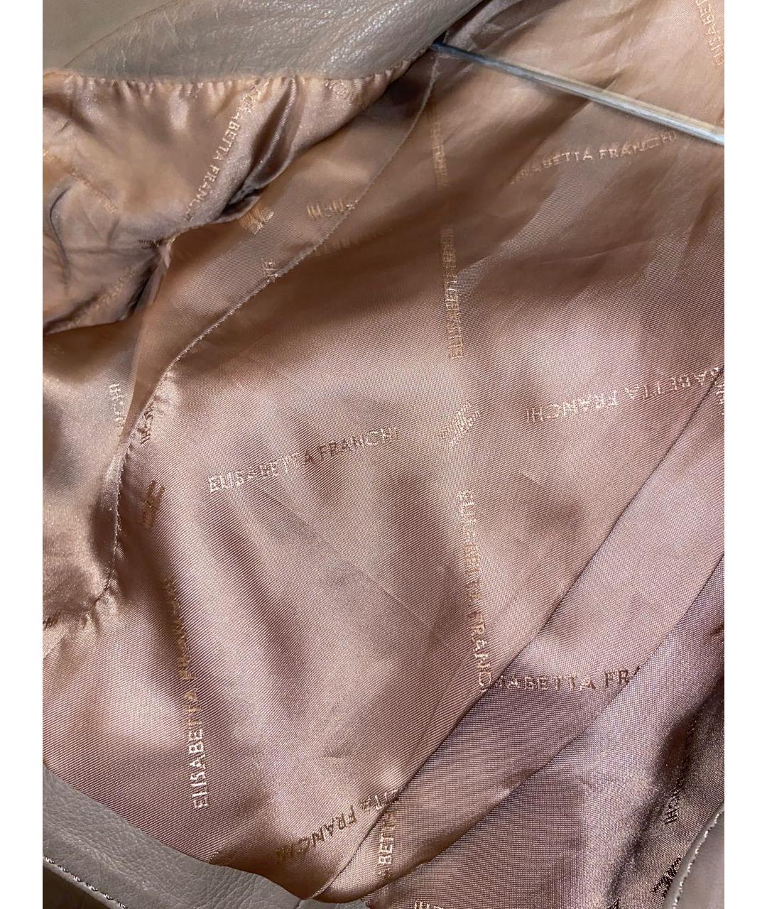 ELISABETTA FRANCHI Антрацитовая кожаная куртка, фото 6