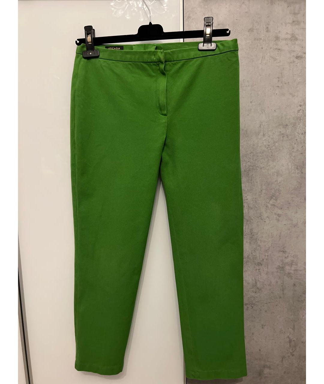ESCADA Зеленые хлопко-эластановые брюки узкие, фото 9