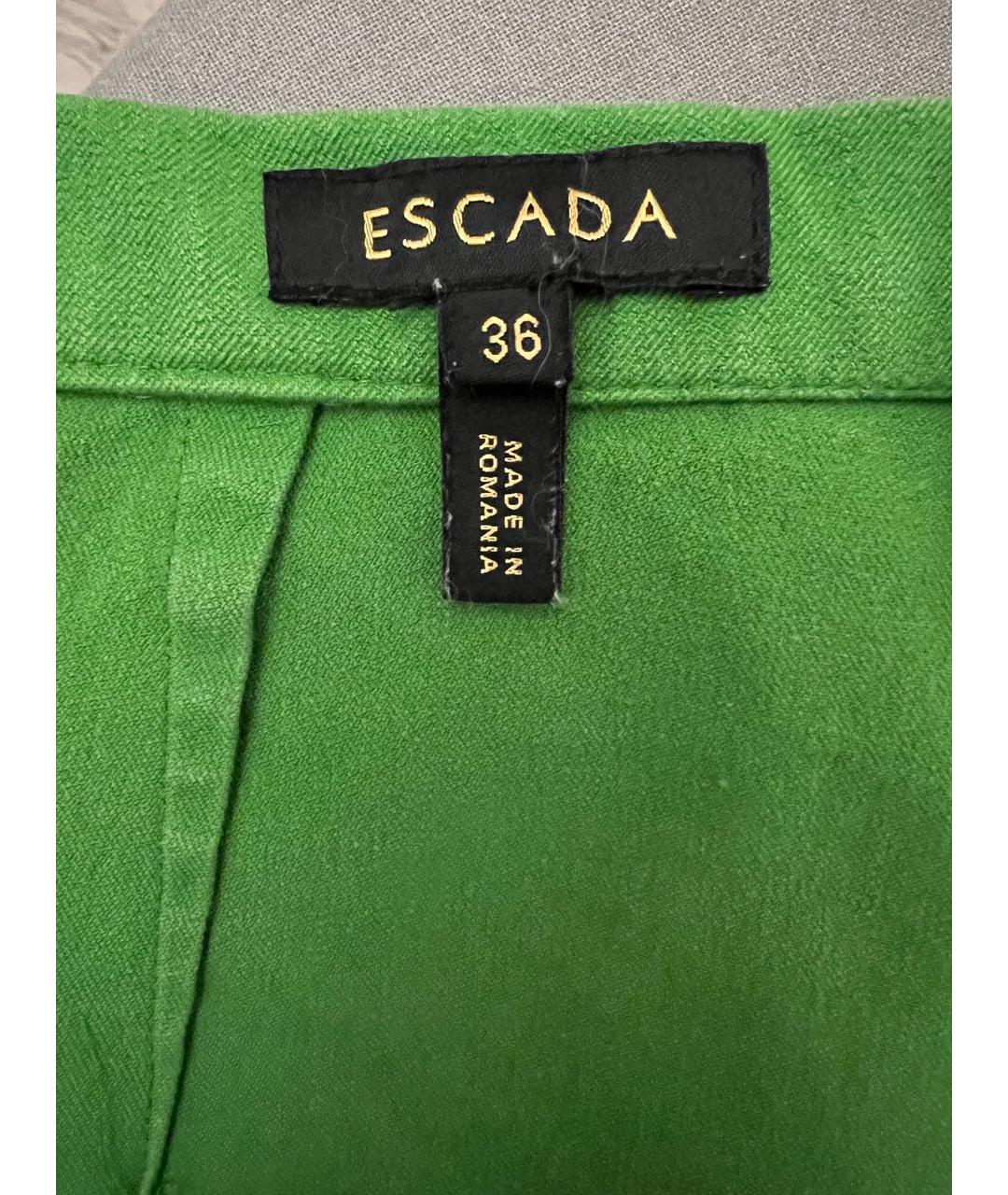 ESCADA Зеленые хлопко-эластановые брюки узкие, фото 3