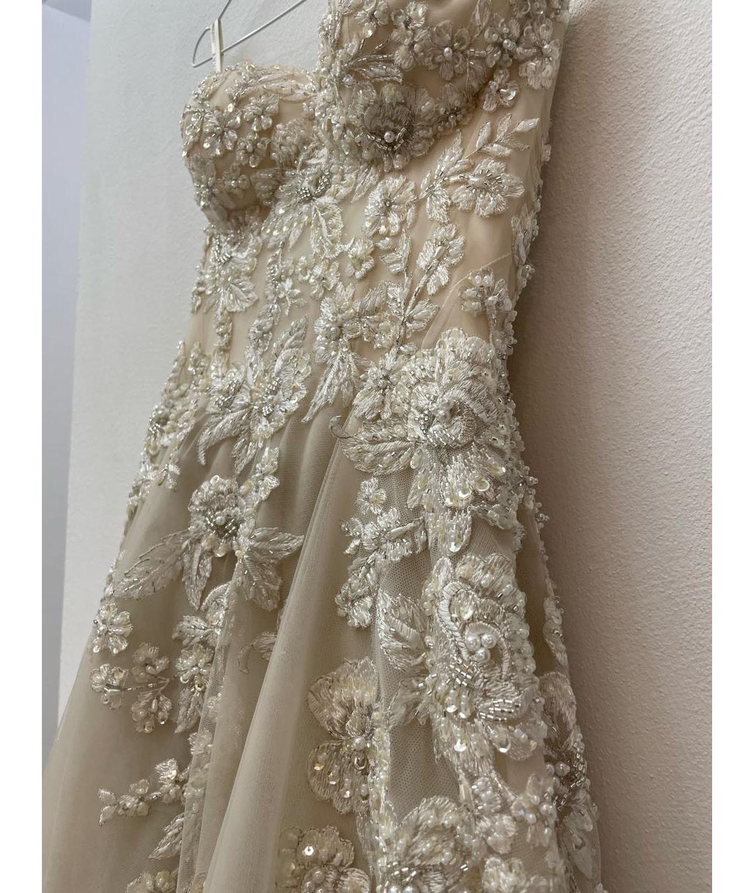 GALIA LAHAV Бежевое шелковое свадебное платье, фото 6