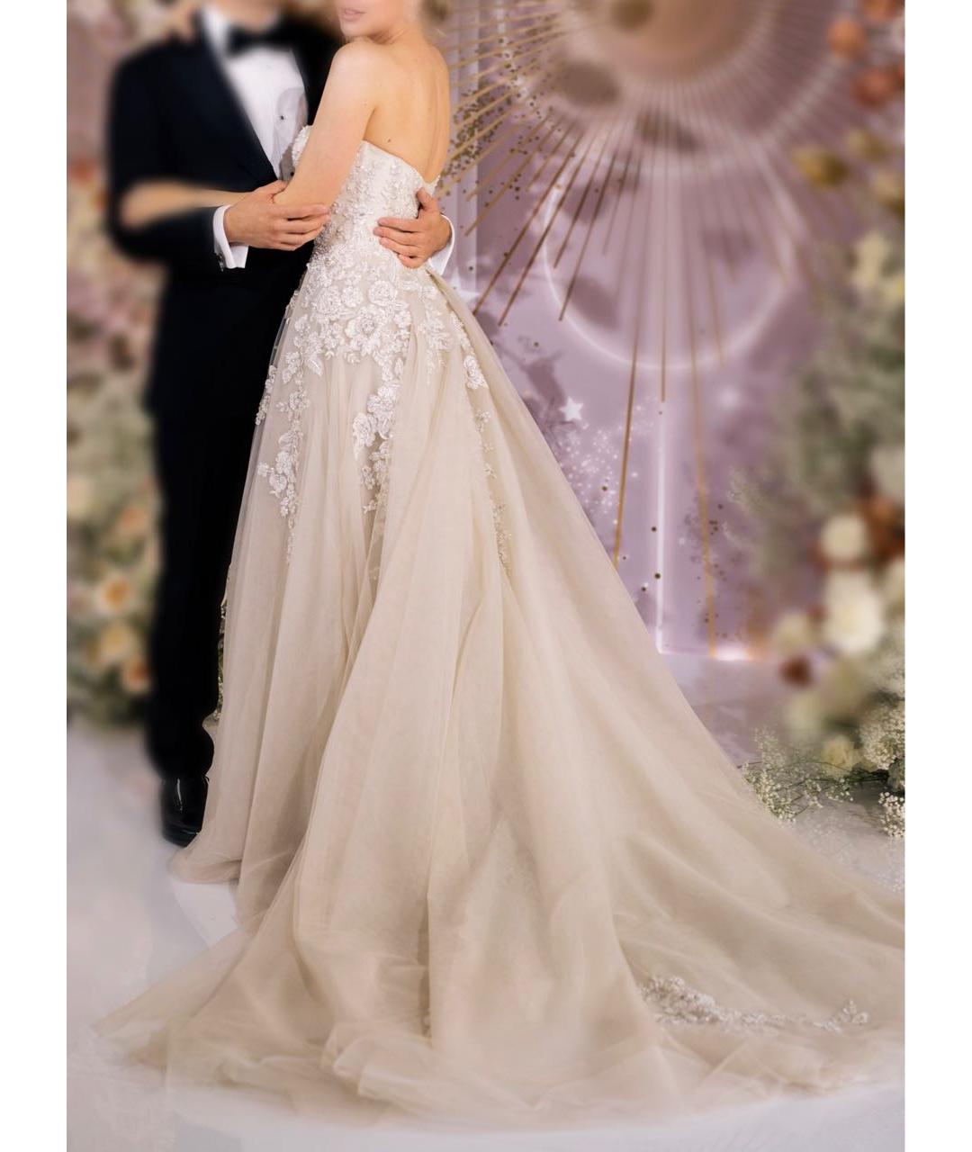 GALIA LAHAV Бежевое шелковое свадебное платье, фото 2