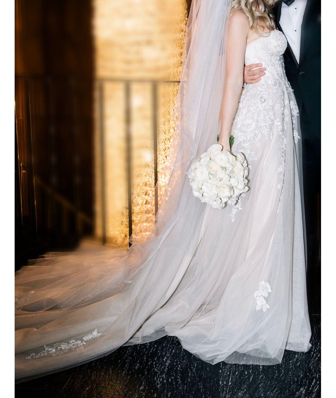 GALIA LAHAV Бежевое шелковое свадебное платье, фото 4