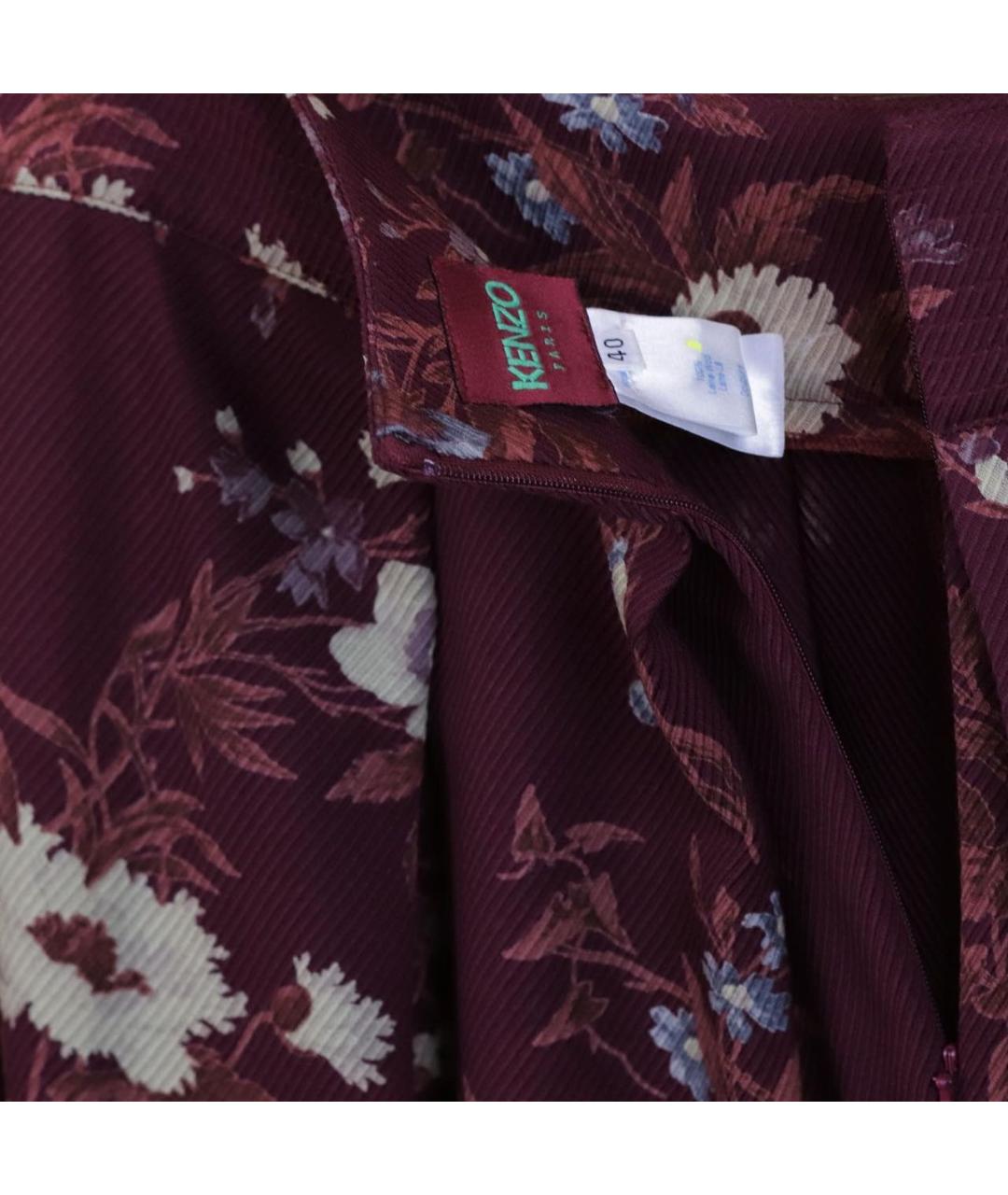KENZO Бордовая шерстяная юбка мини, фото 3