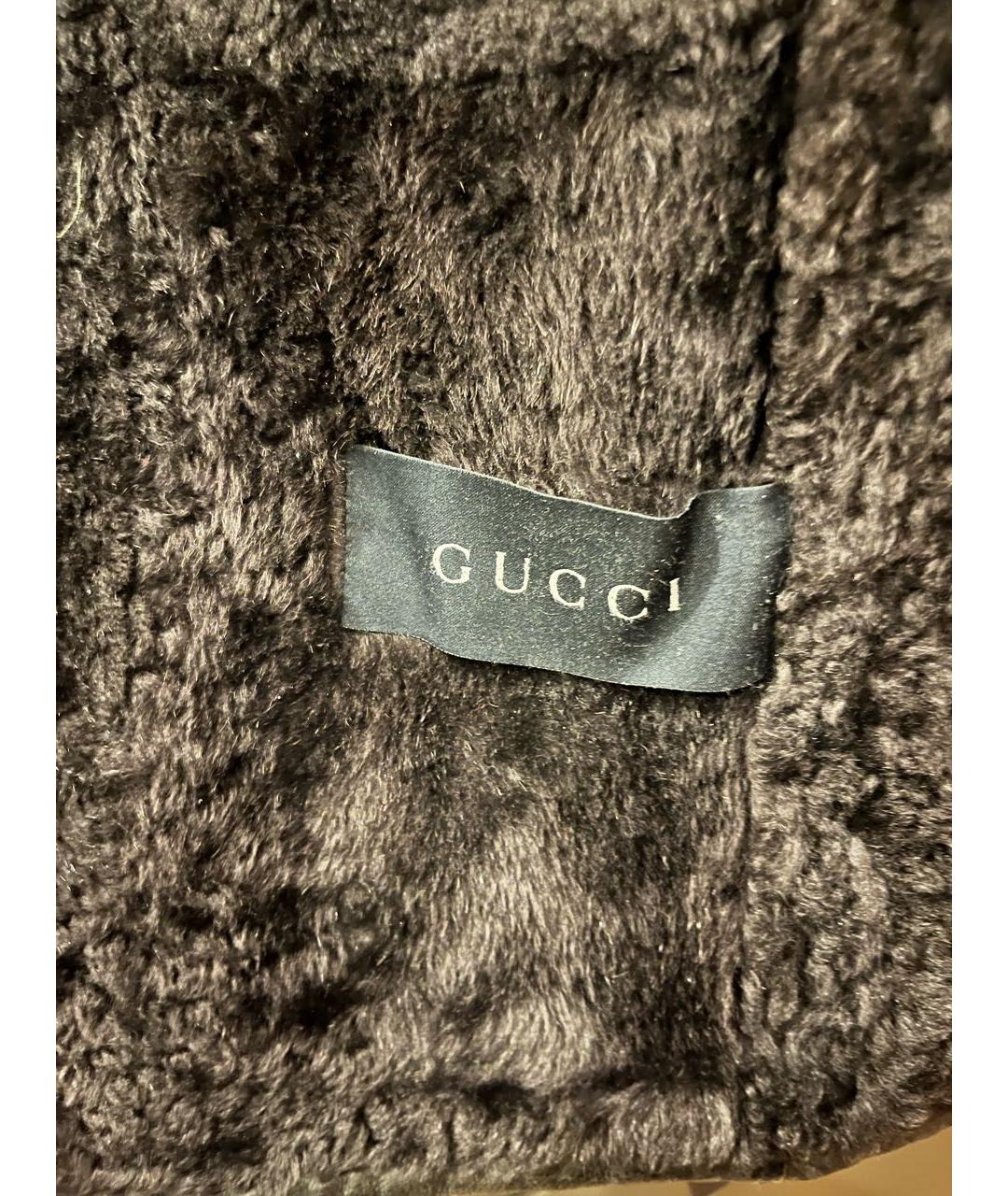 GUCCI Антрацитовая кожаная дубленка/шуба, фото 6