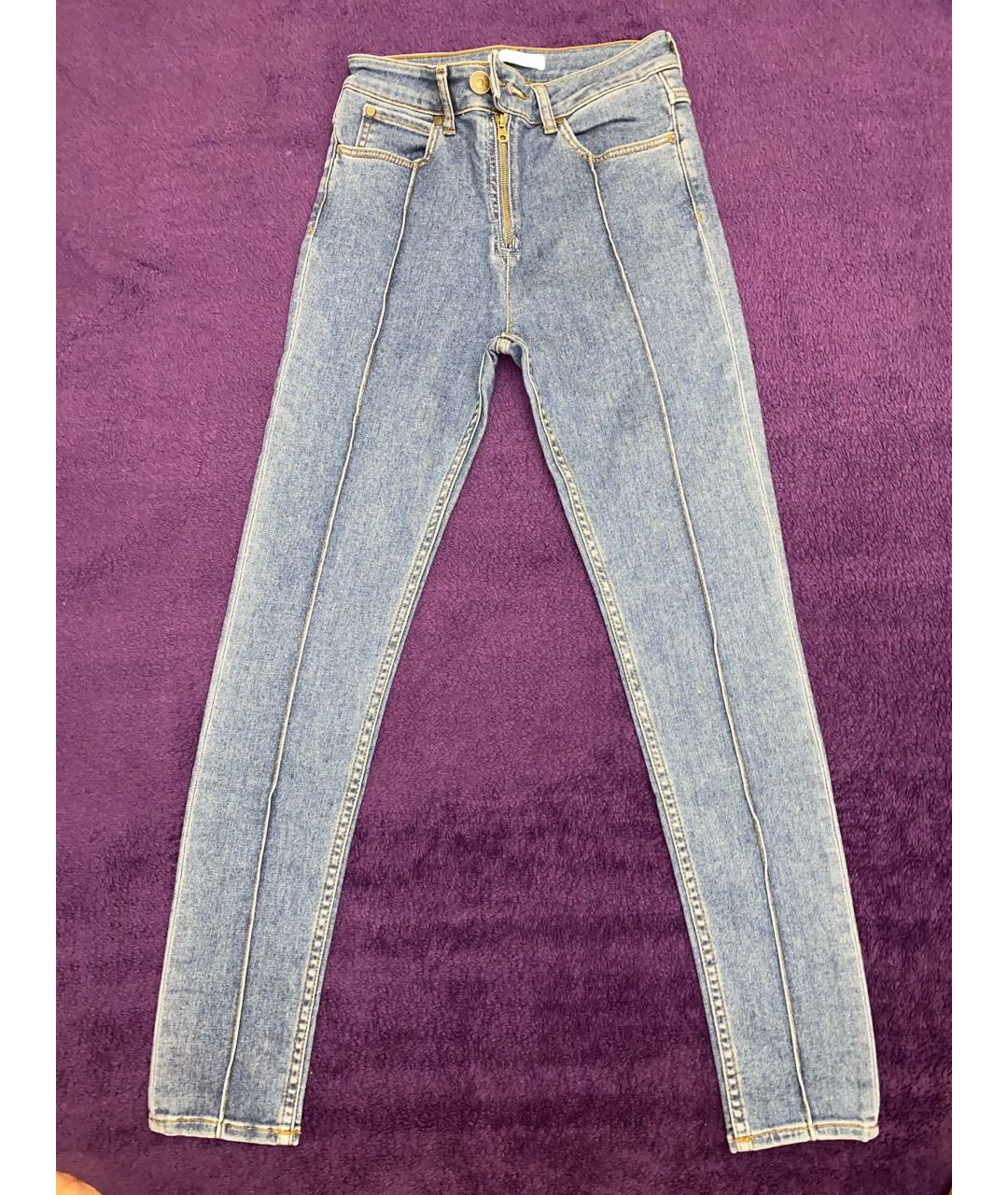 SANDRO Голубые хлопко-полиэстеровые джинсы слим, фото 6