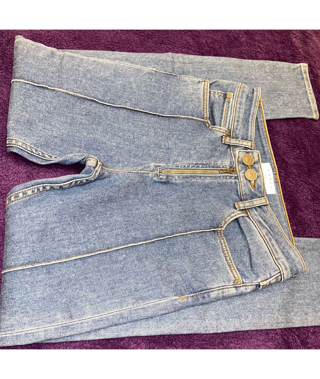 SANDRO Голубые хлопко-полиэстеровые джинсы слим, фото 5