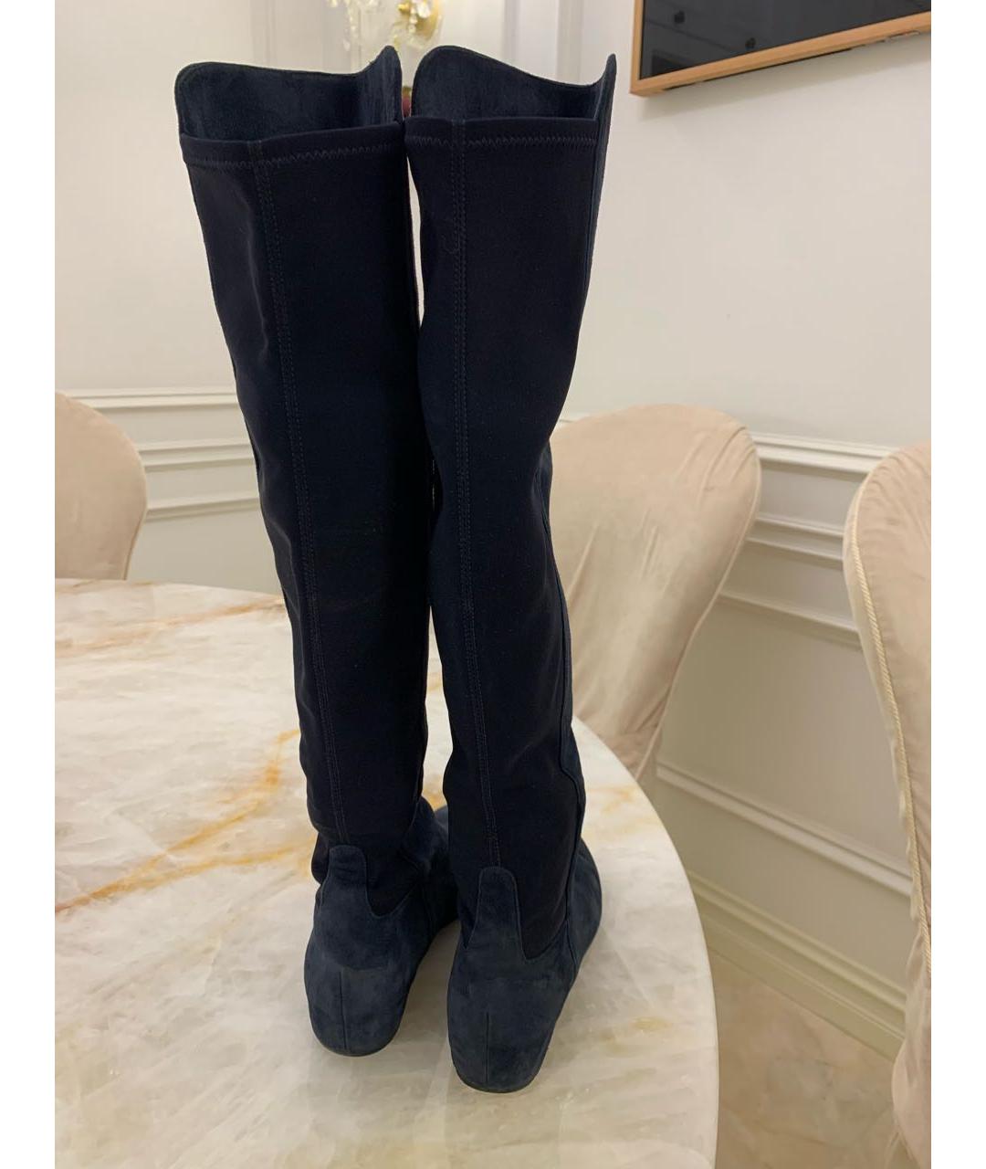STUART WEITZMAN Темно-синие замшевые сапоги, фото 4